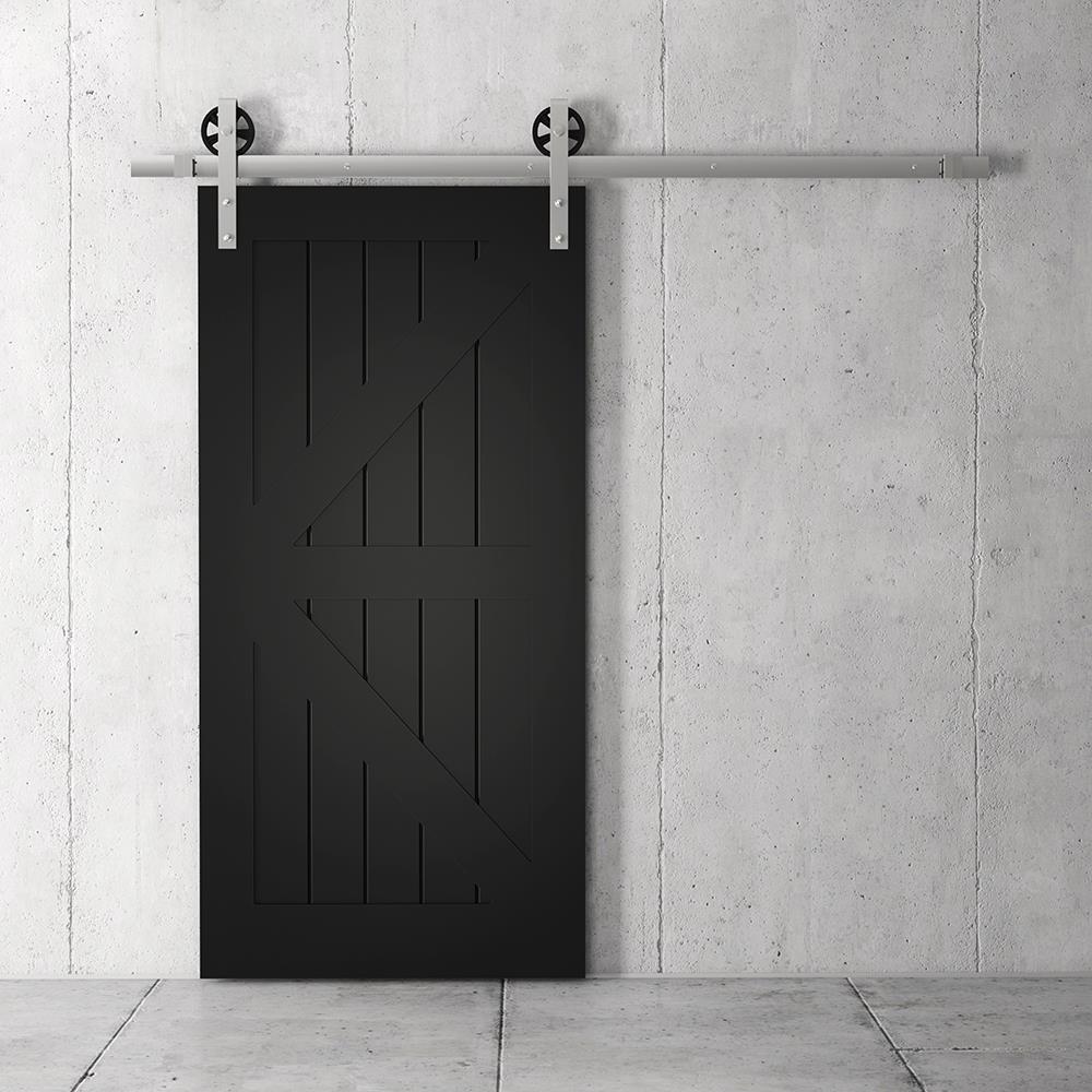 Urban Woodcraft 40-in x 83-in Painted Espresso K-frame Prefinished Pine MDF Single Barn Door (Hardware Included)