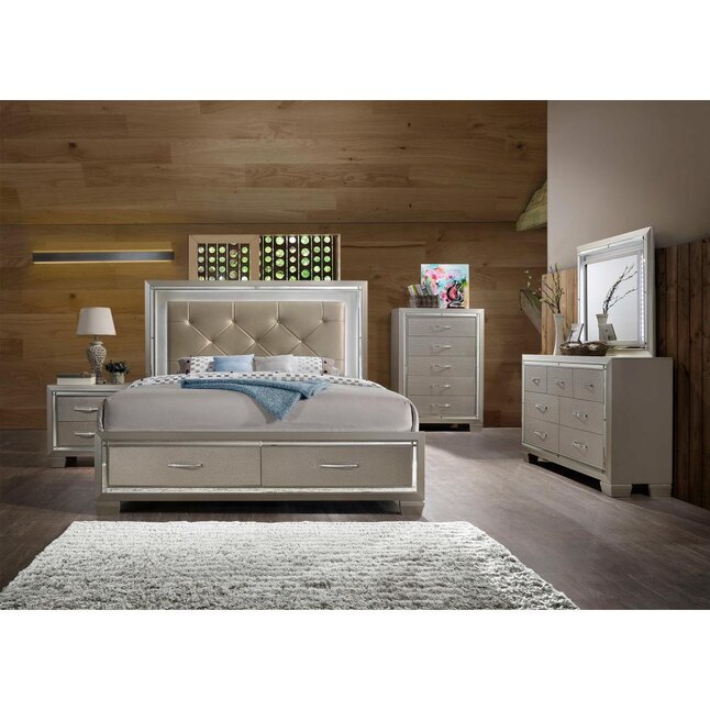 Picket House Furnishings Glamour Champagne Queen Bedroom Set in the ...