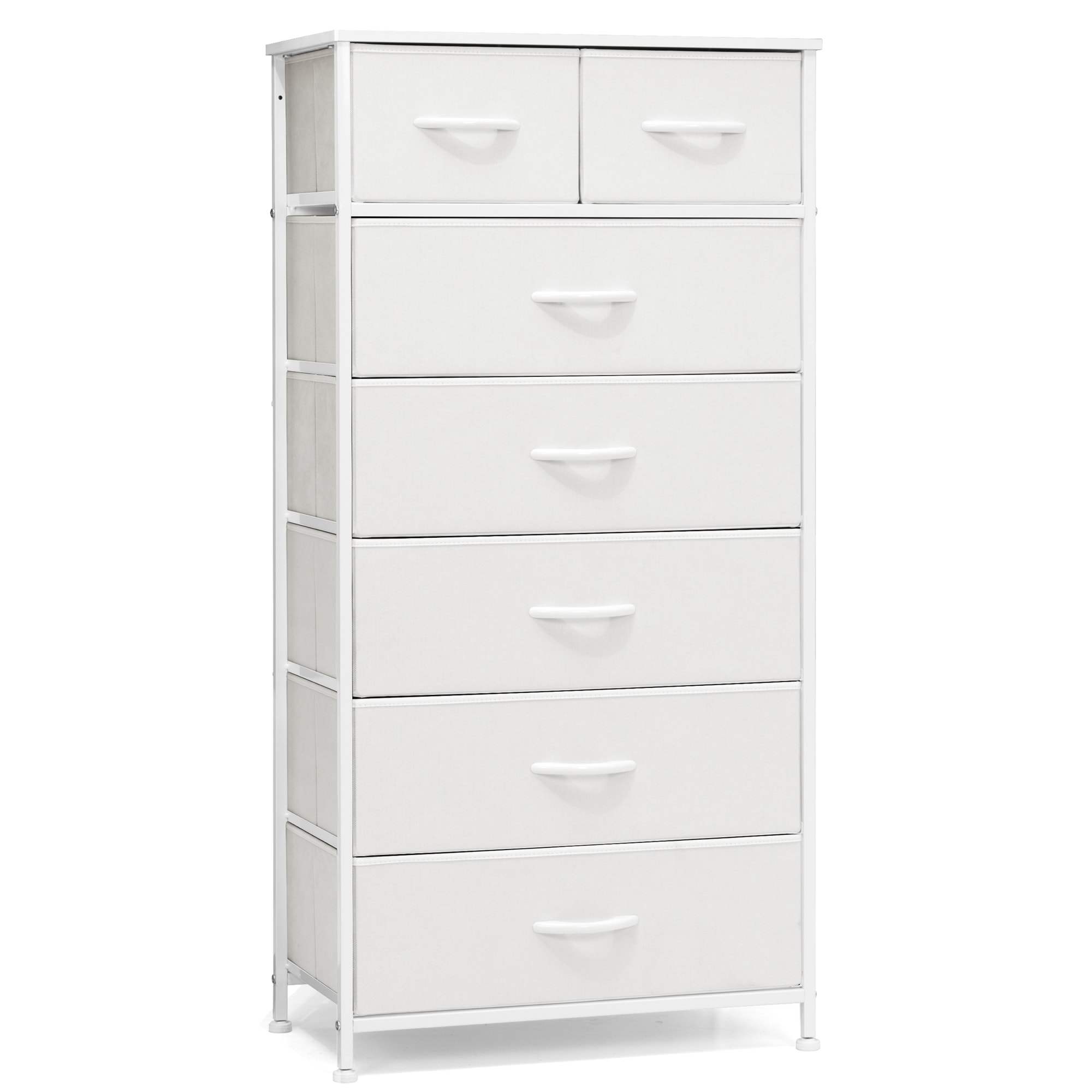 CloudFly CL-HD024WHT Dresser storage tower White 7 -Drawer Combo dresser