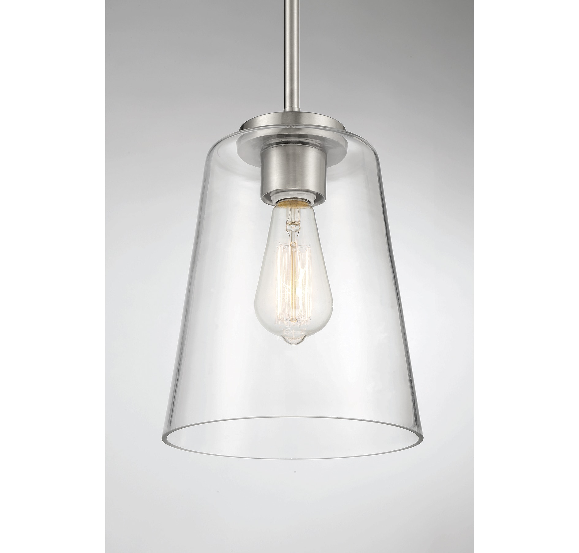 Calhoun Satin Nickel Glass Mini Pendant Light