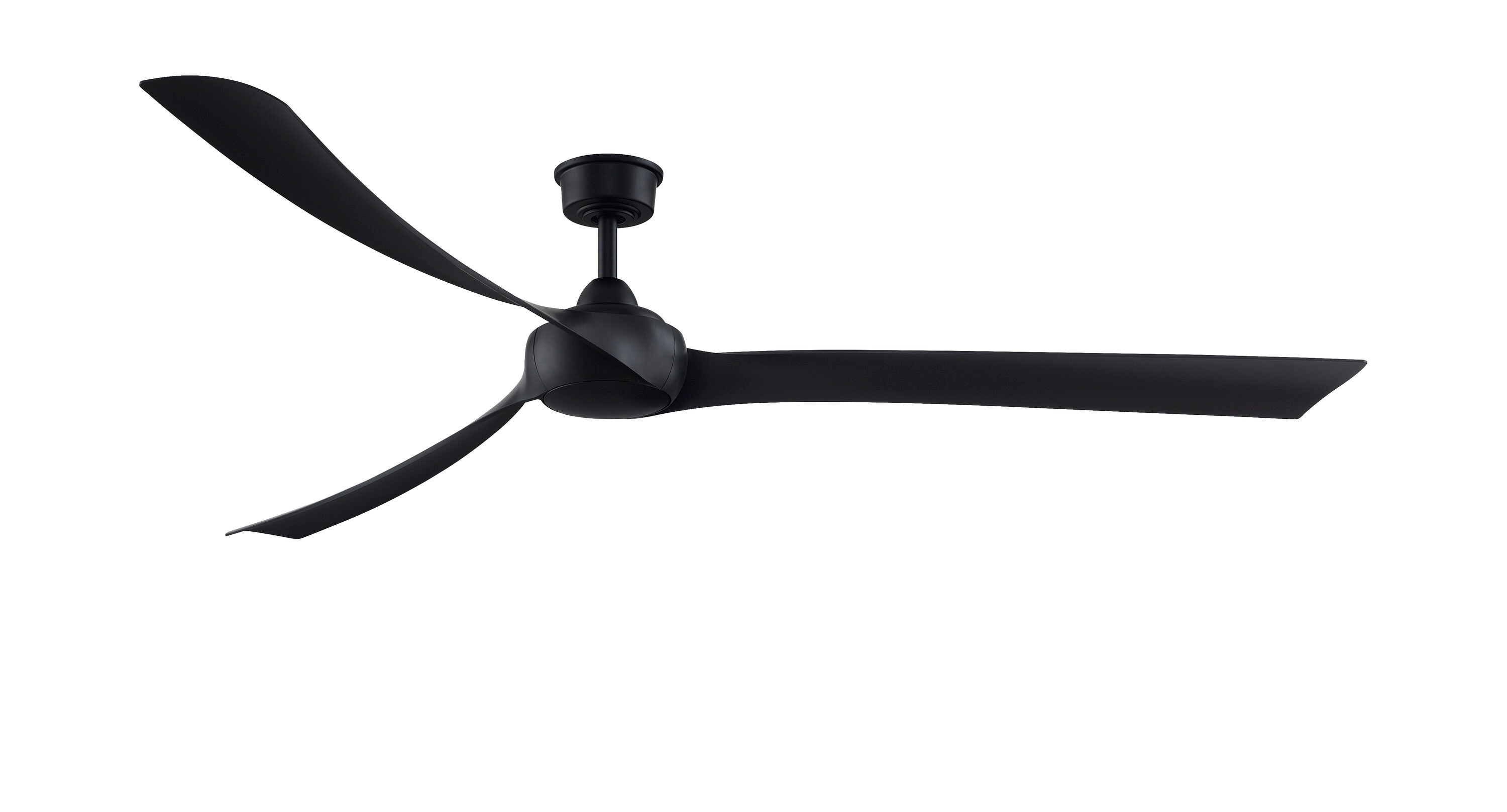 Fanimation Wrap Custom 84-in Black Color-changing Indoor/Outdoor Smart Ceiling Fan Light Kit Compatible and Remote (3-Blade) FPD8531BL-84BL Sansujyuku sansujyuku.com