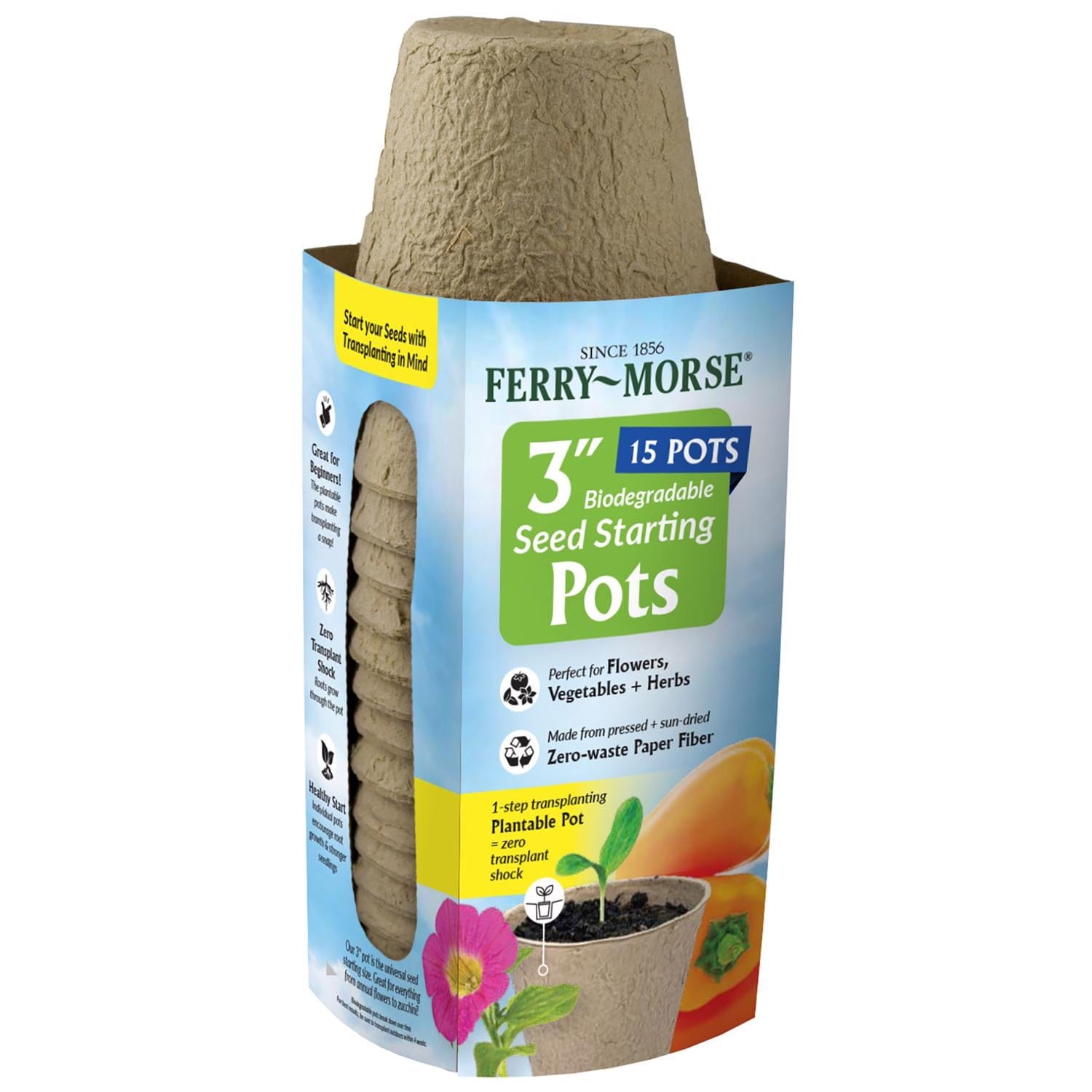 Ferry-Morse - Ferry Morse Plantation Peat Seed Starter Pots 3 in Round Brown Pack of 15