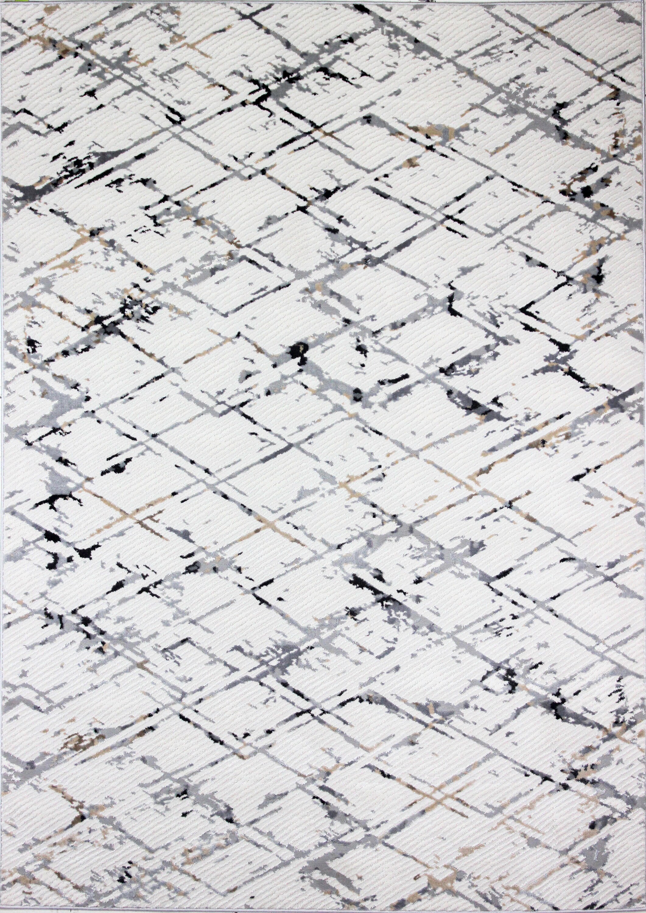 Bashian 649652298412 5 X 8 (ft) Ivory/Grey Indoor Geometric Industrial Area Rug
