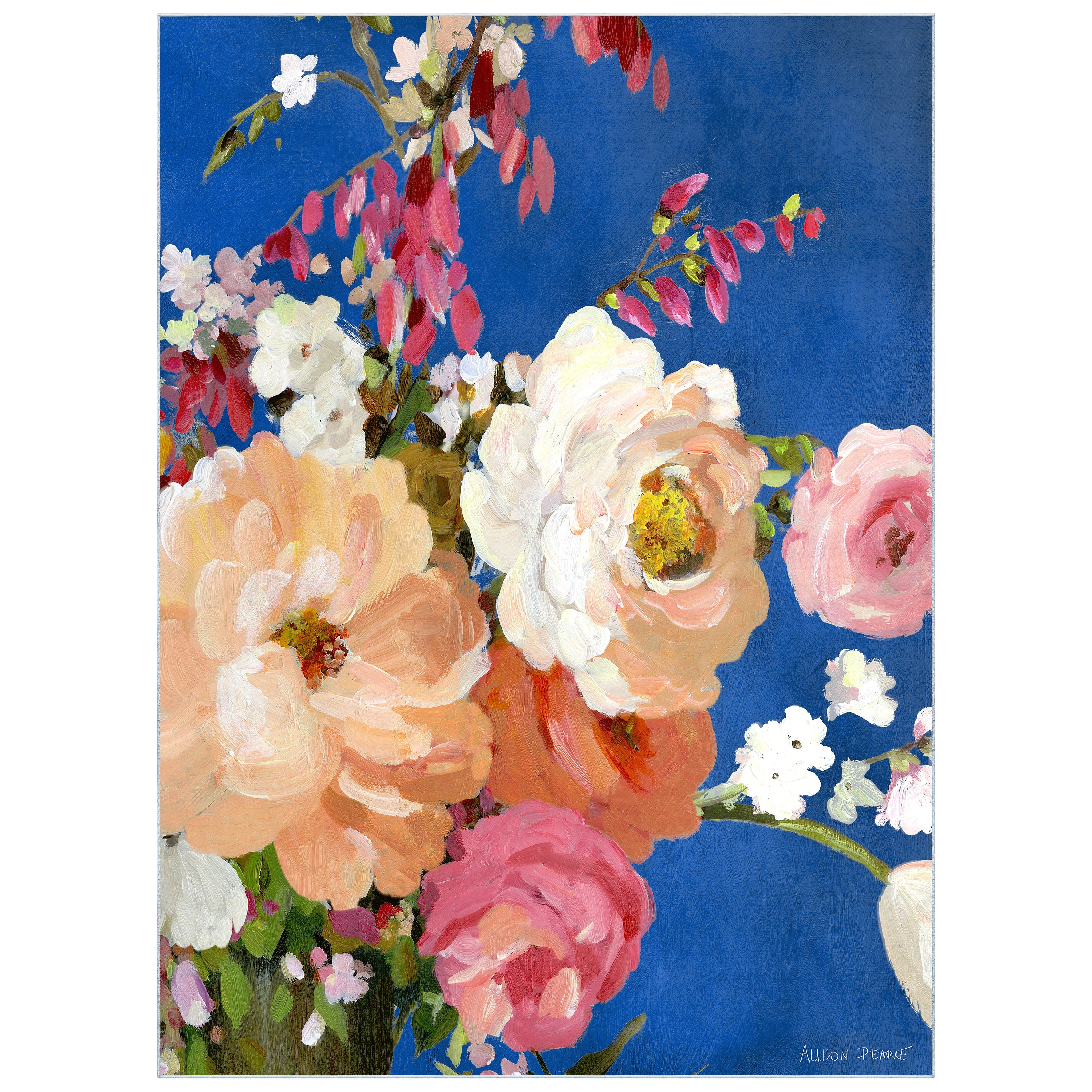 Empire Art Direct TDA-PI326-0810C2 8 x 10 (ft) Loomed Blue, Red, Pink, Yellow, Multi-color Rectangular Indoor Floral/Botanical Pet Friendly Area rug