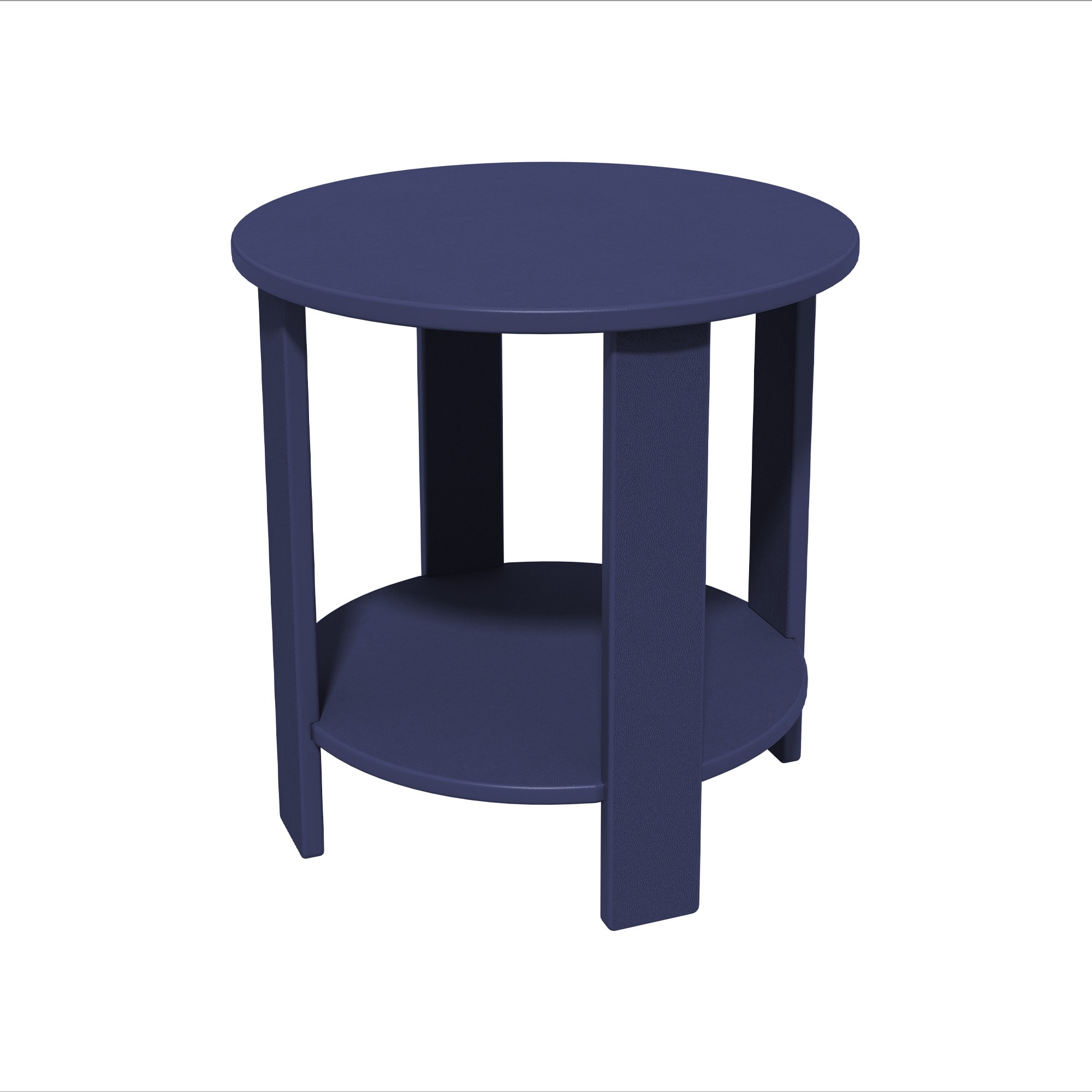 VOUA - 17.7"Wx17.7"H 2-tier Patio Side Table Round Outdoor End Table 17.7-in W x 17.7-in L