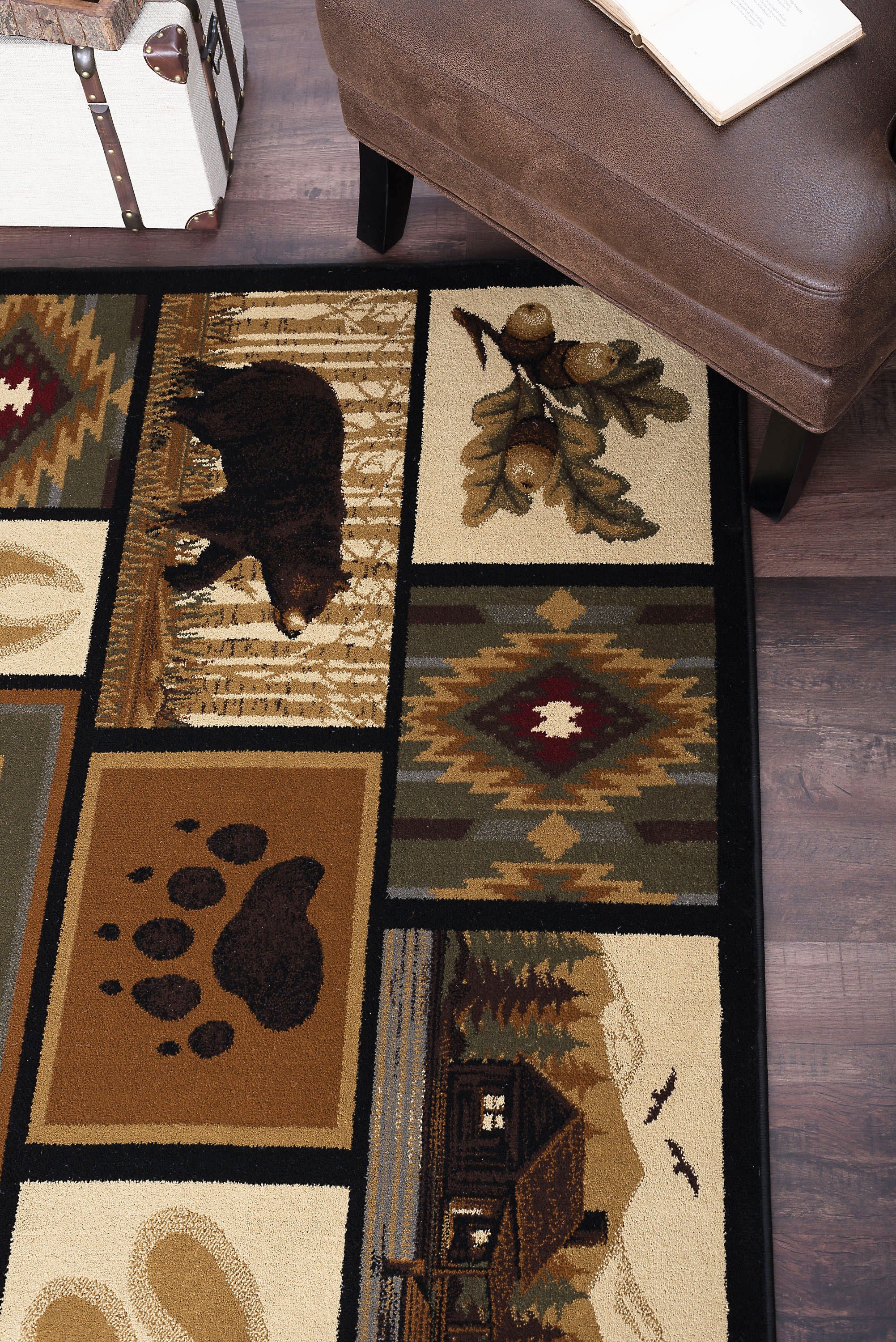 Tayse Nature 5 X 8 (ft) Indoor Animal Print Lodge Area Rug in the Rugs ...