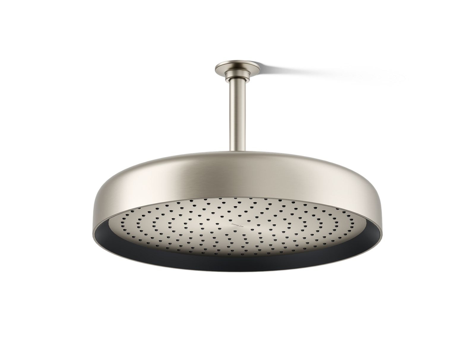KOHLER 26292-BN Statement 1 -Spray Vibrant Brushed Nickel 13.94-in Round Fixed High Pressure Rain Shower Head 2.5 GPM