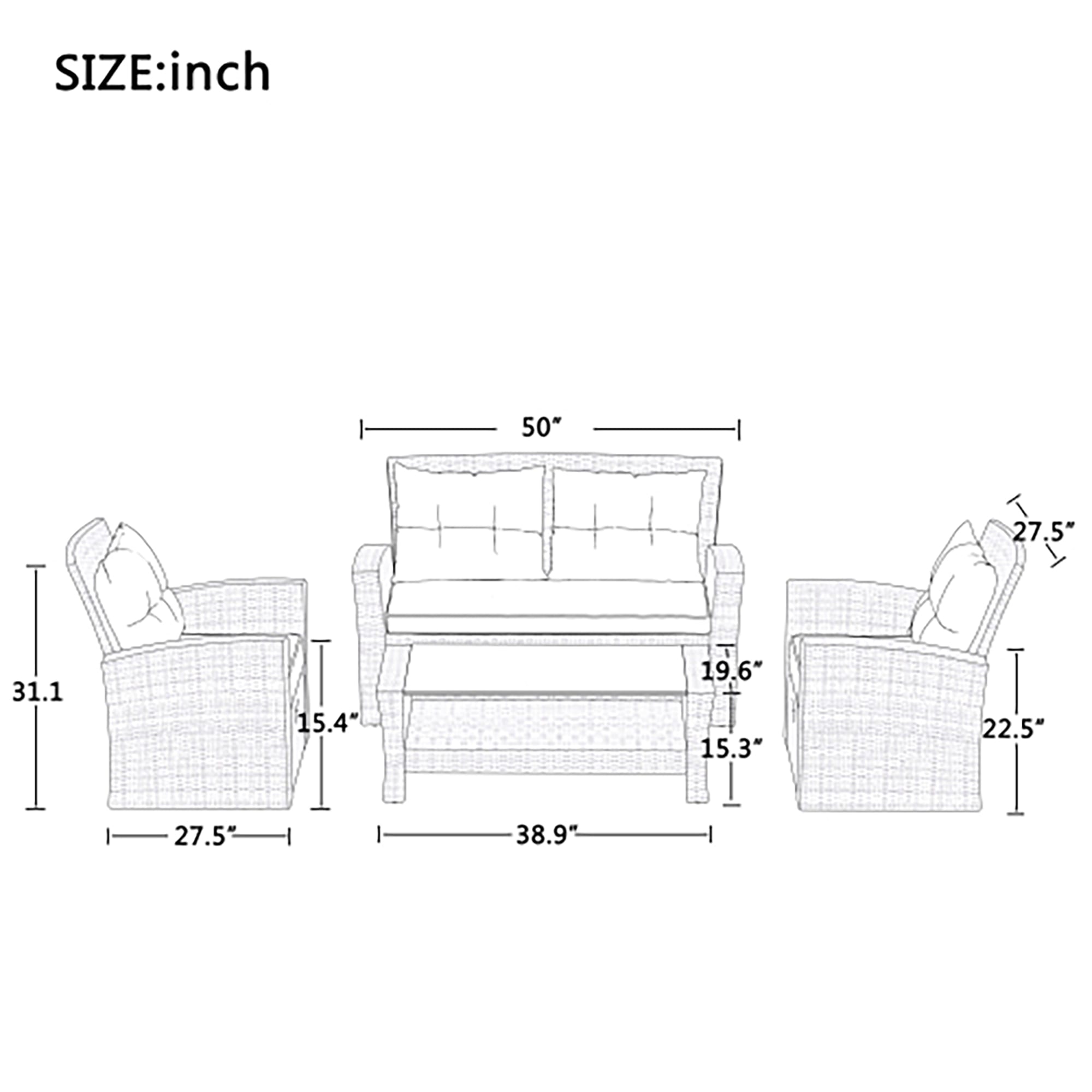 CASAINC CA-020-1BR Patio-Conversation-Sets - View #12