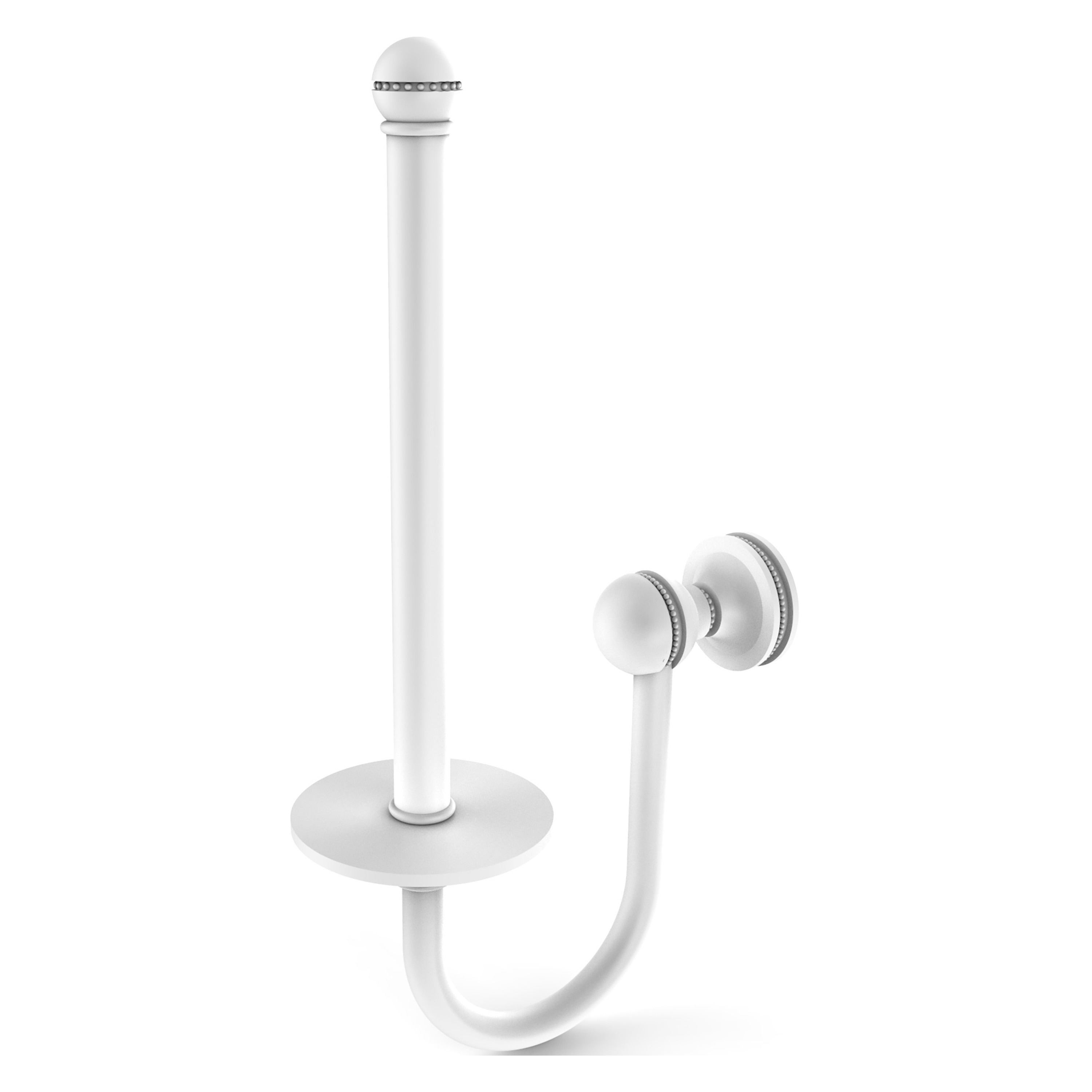 Allied Brass MA-24U-WHM Mambo Matte White Wall mount Single post Toilet Paper Holder 1 -Rolls with Storage