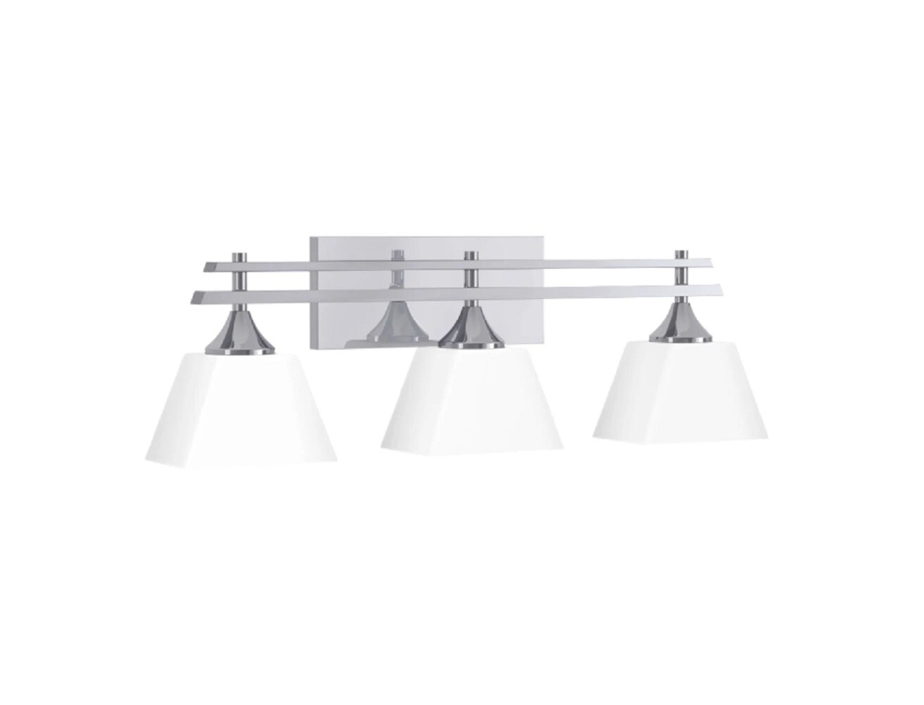 Signature Hardware 442494 McBryde 27.5-in 3 -Light Polished Chrome Modern/contemporary Vanity light