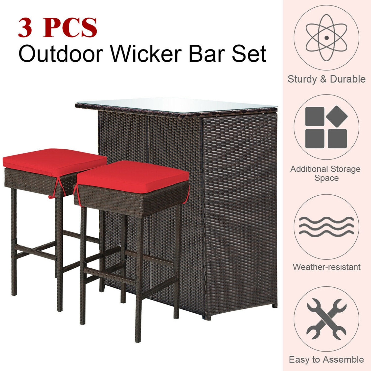 WELLFOR OUG68745RE Patio-Dining-Sets - View #9