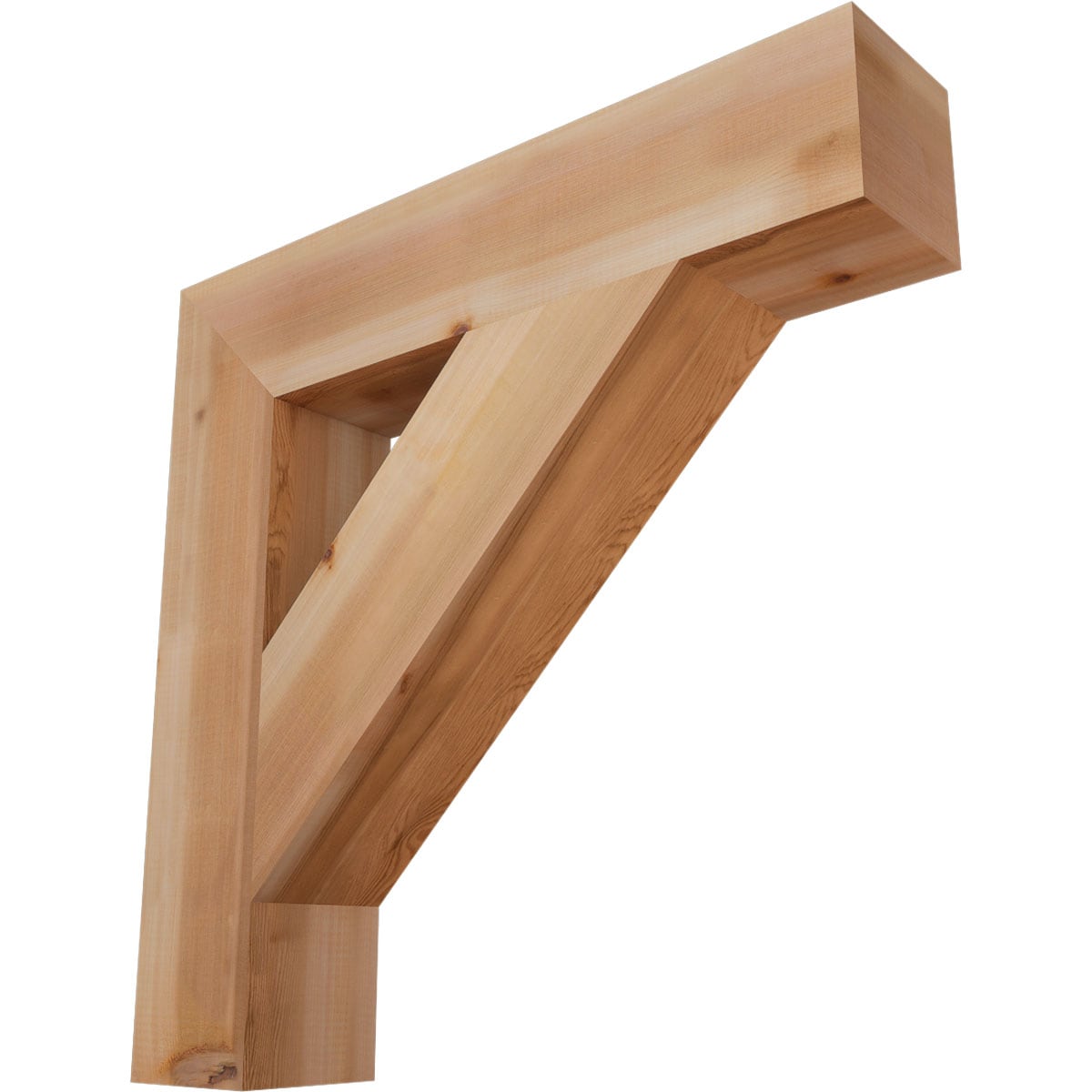 Ekena Millwork BKT06X30X30TRA05SWR Traditional block smooth 5-1/2-in x 30-in x 30-in Western red cedar Brown Wood Standard bracket