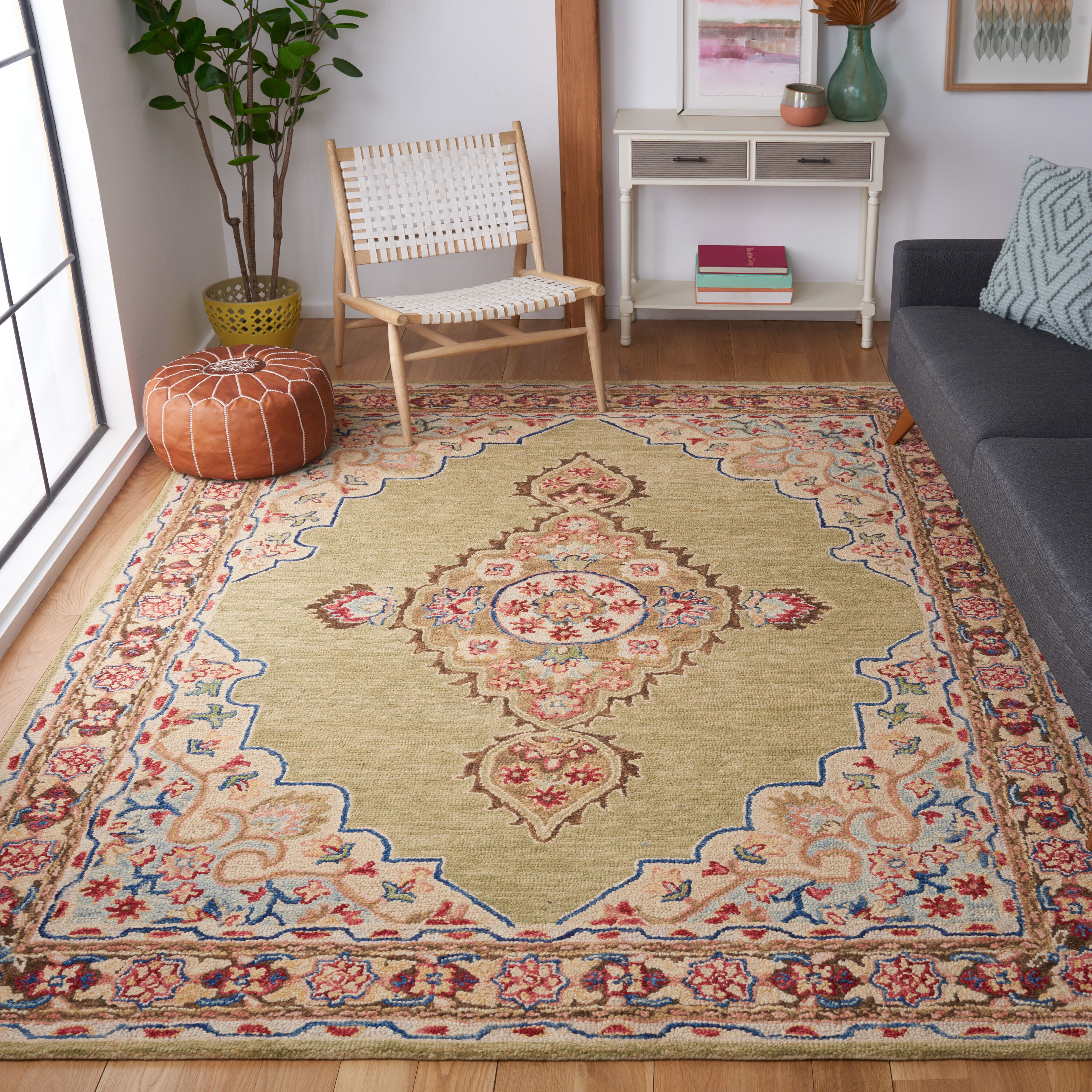  Aspen 506 Sage/Brown Traditional 10ft x 14ft Large Rectangle Rug