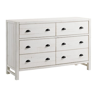 Alaterre Furniture Driftwood White Pine, Hemnes 6 Drawer Dresser White