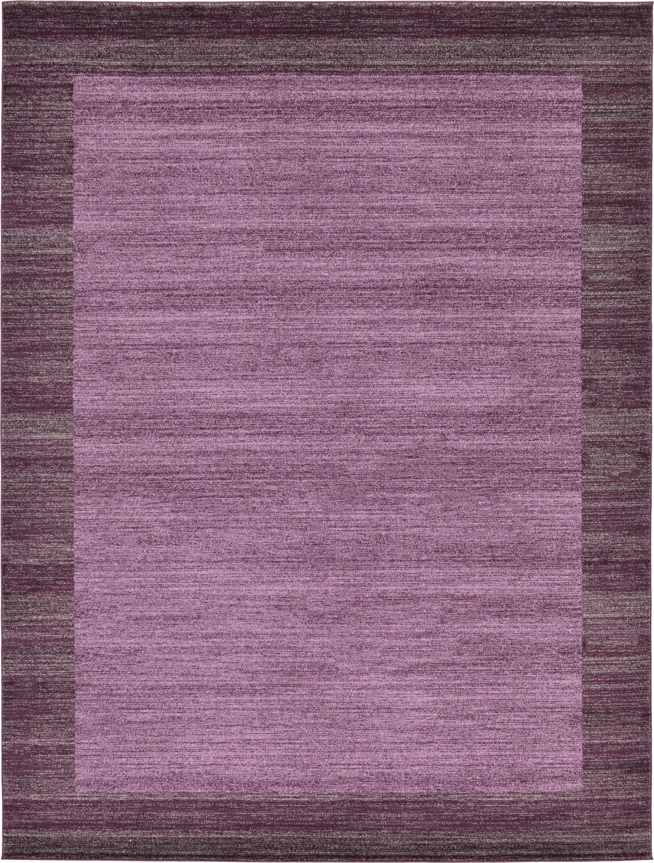 Unique Loom 3130964 Abigail Del Mar 9 x 12 (ft) Loomed Polypropylene Violet/Ivory Rectangular Indoor Border Area rug