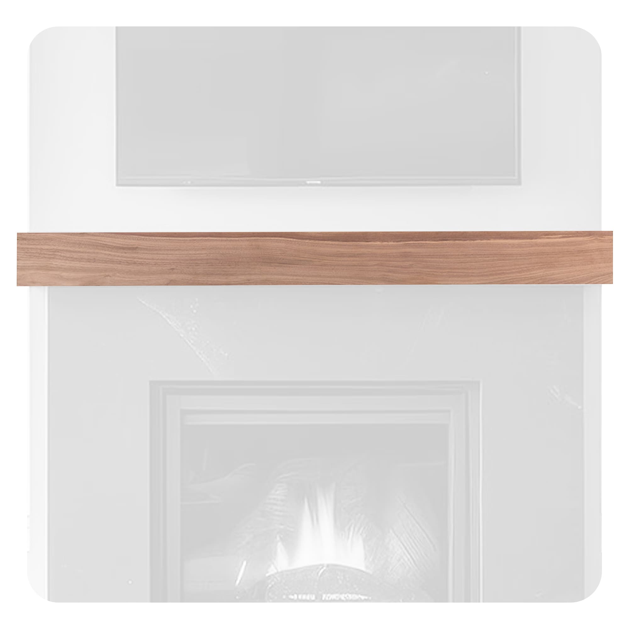 Modern Ember WALNUT-CREEK-72-UN 72-in W x 5.5-in H x 9-in D Unfinished Walnut Hollow Modern Fireplace Mantel