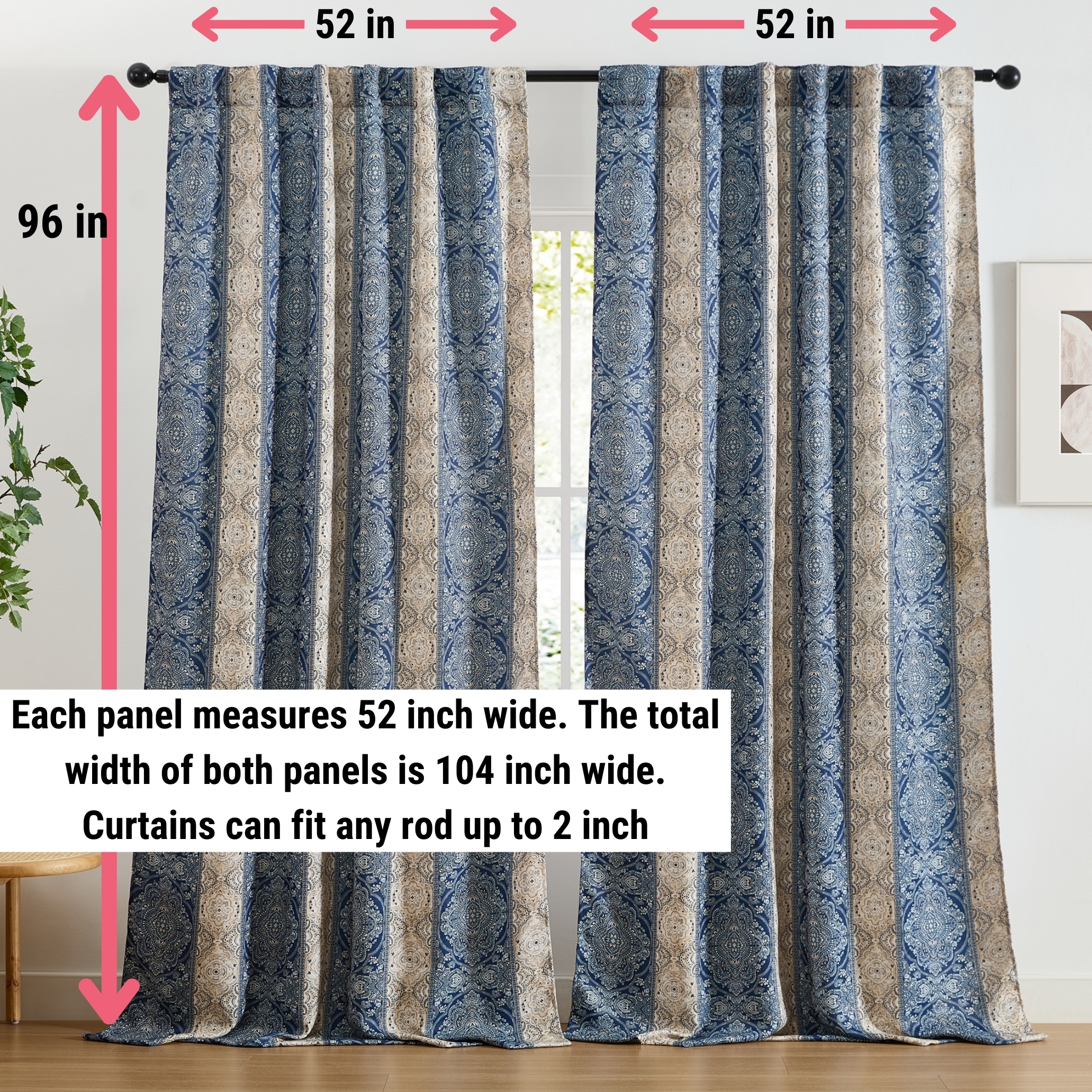 HLC.me WLLM-96-NVY curtains - View #2