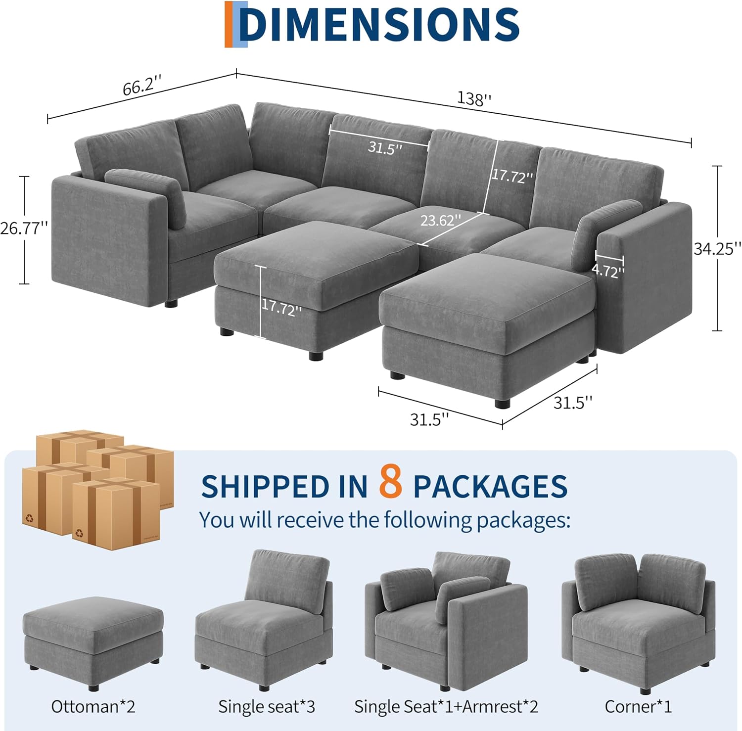 Garvee CJH-VAM-33XLSKTV Sofas-Loveseats - View #2