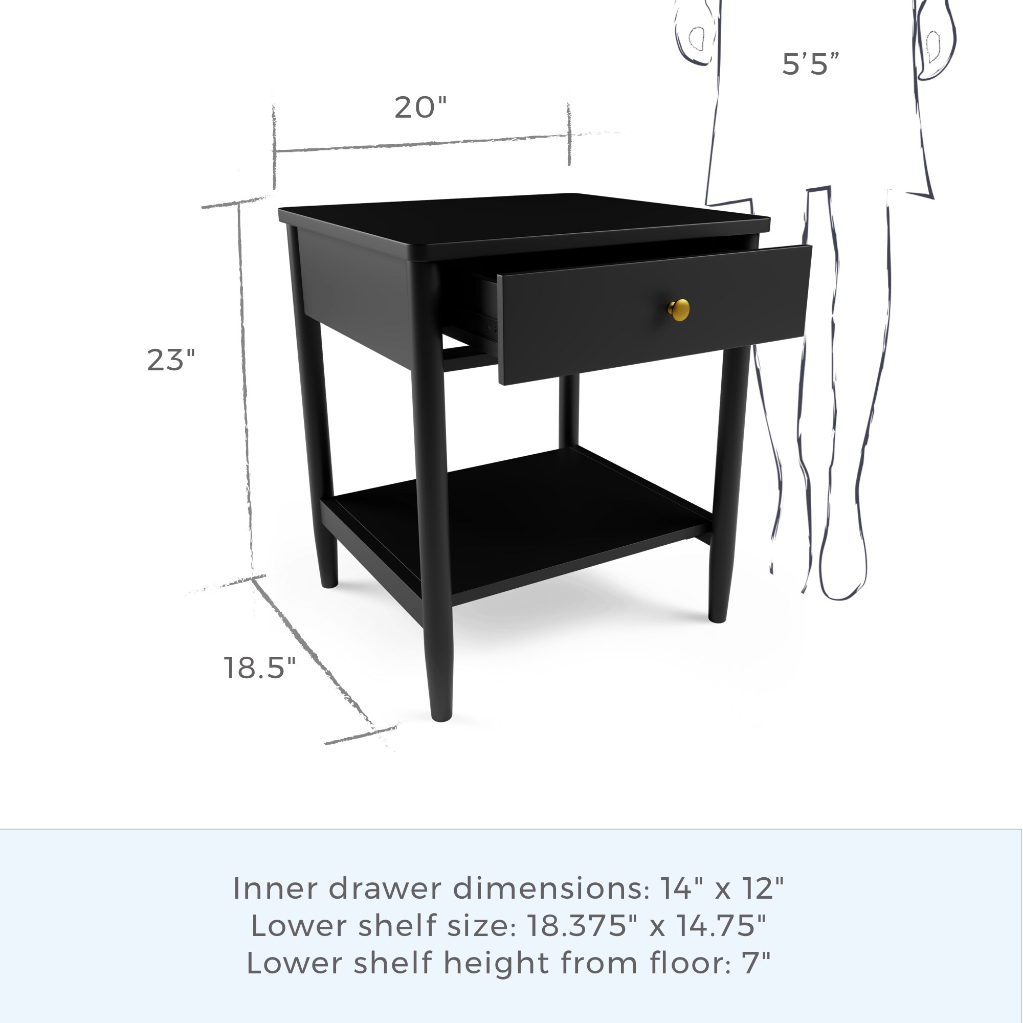 Brookside BS0005ENT20BK nightstands - View #3