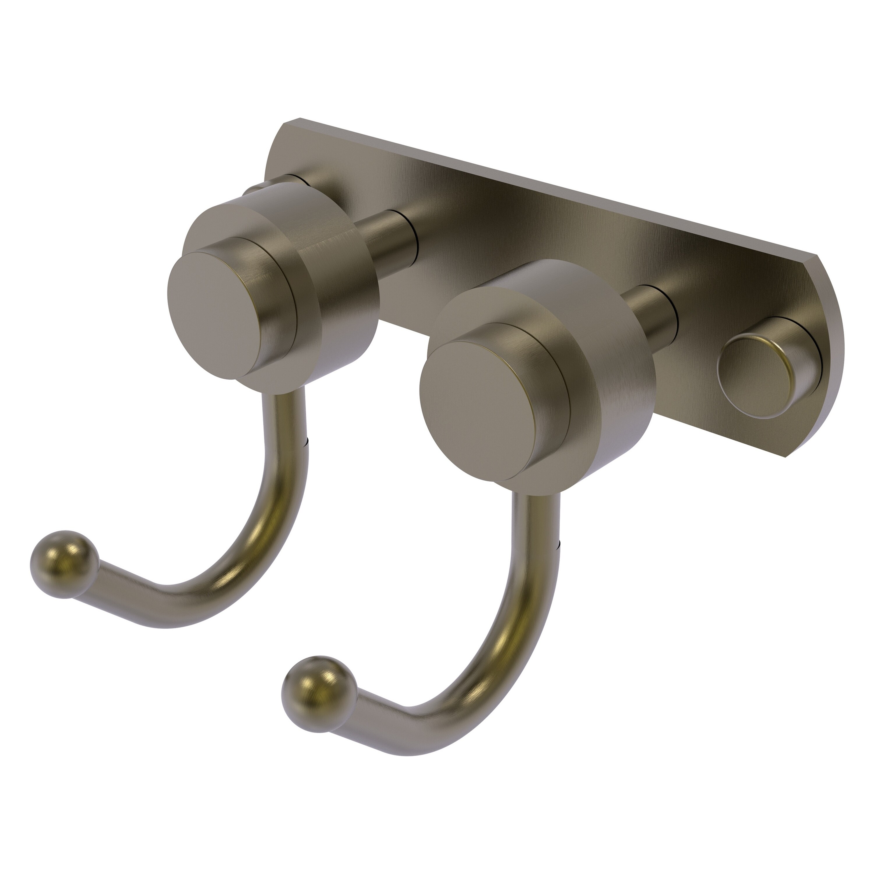 Allied Brass 920-2-ABR Mercury Antique Brass Double -Hook Wall mount Towel Hook