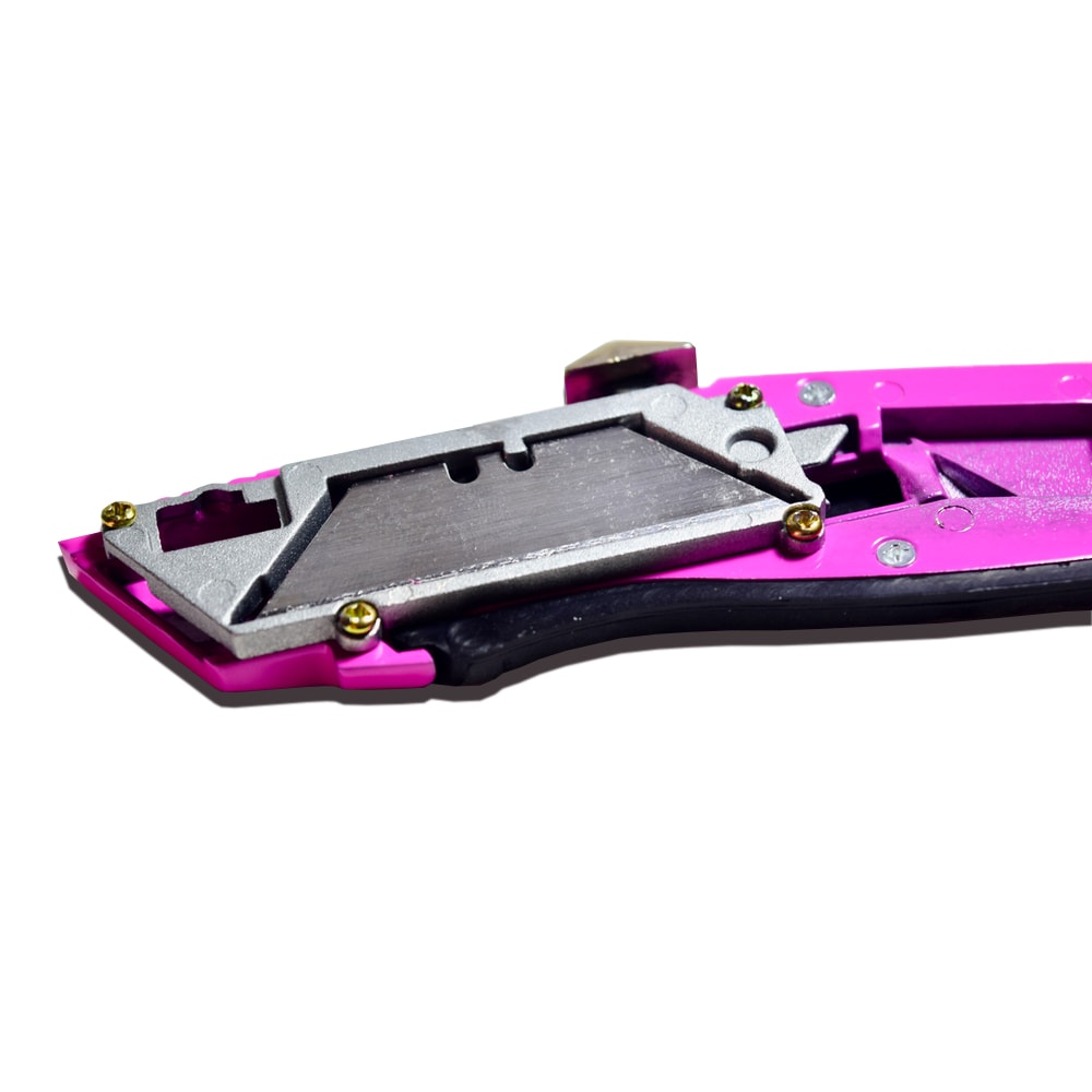 Pink Power Pink Box Cutter Retractable, Pink Utility Knife for Carpet, Cute Box  Cutter Knife Heavy Duty 3 Blades and Storage Compartment 