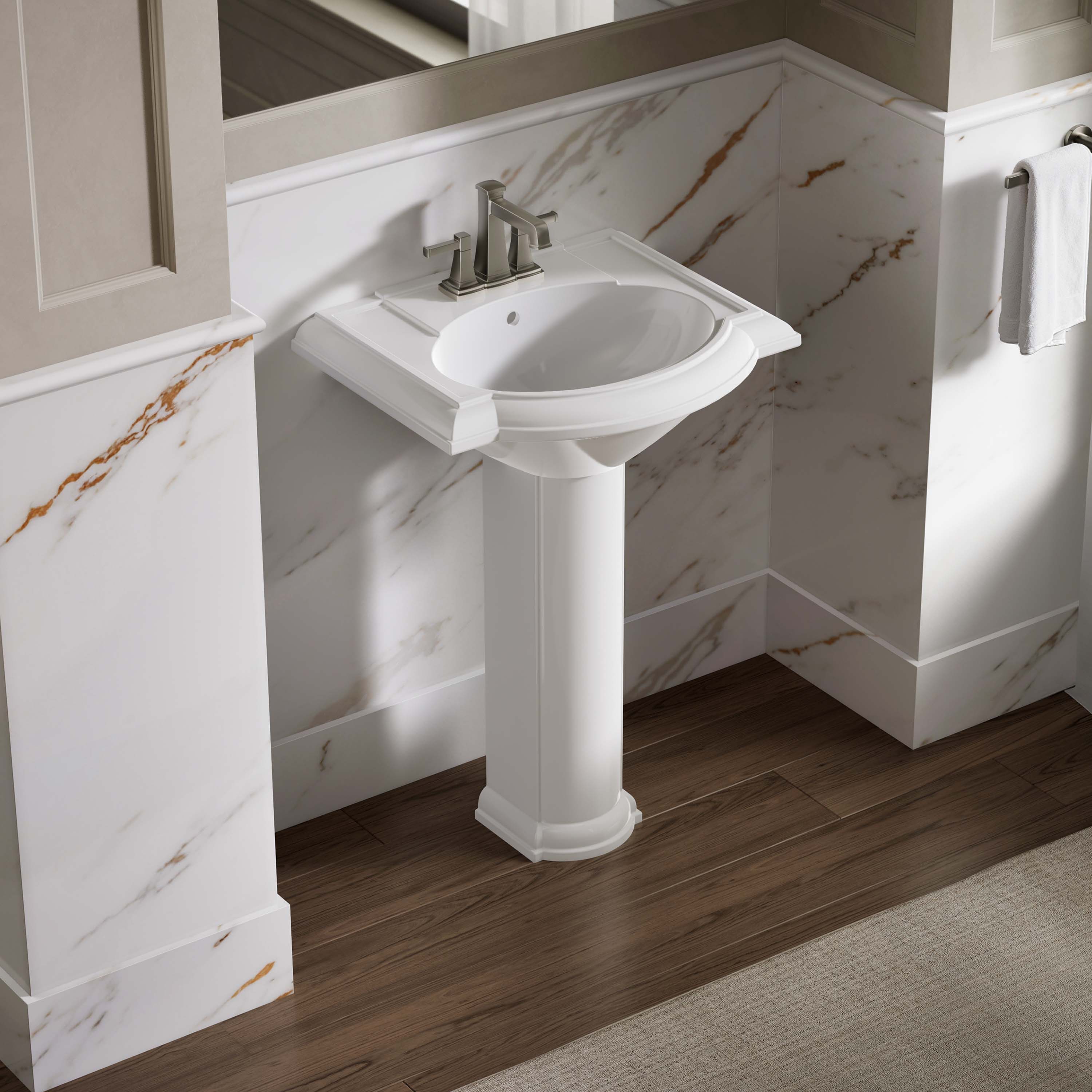KOHLER 2286-4-0 Devonshire Vitreous china Traditional White Pedestal Sink Combo ( 24.125-in x 19.7500-in x 33.5000-in