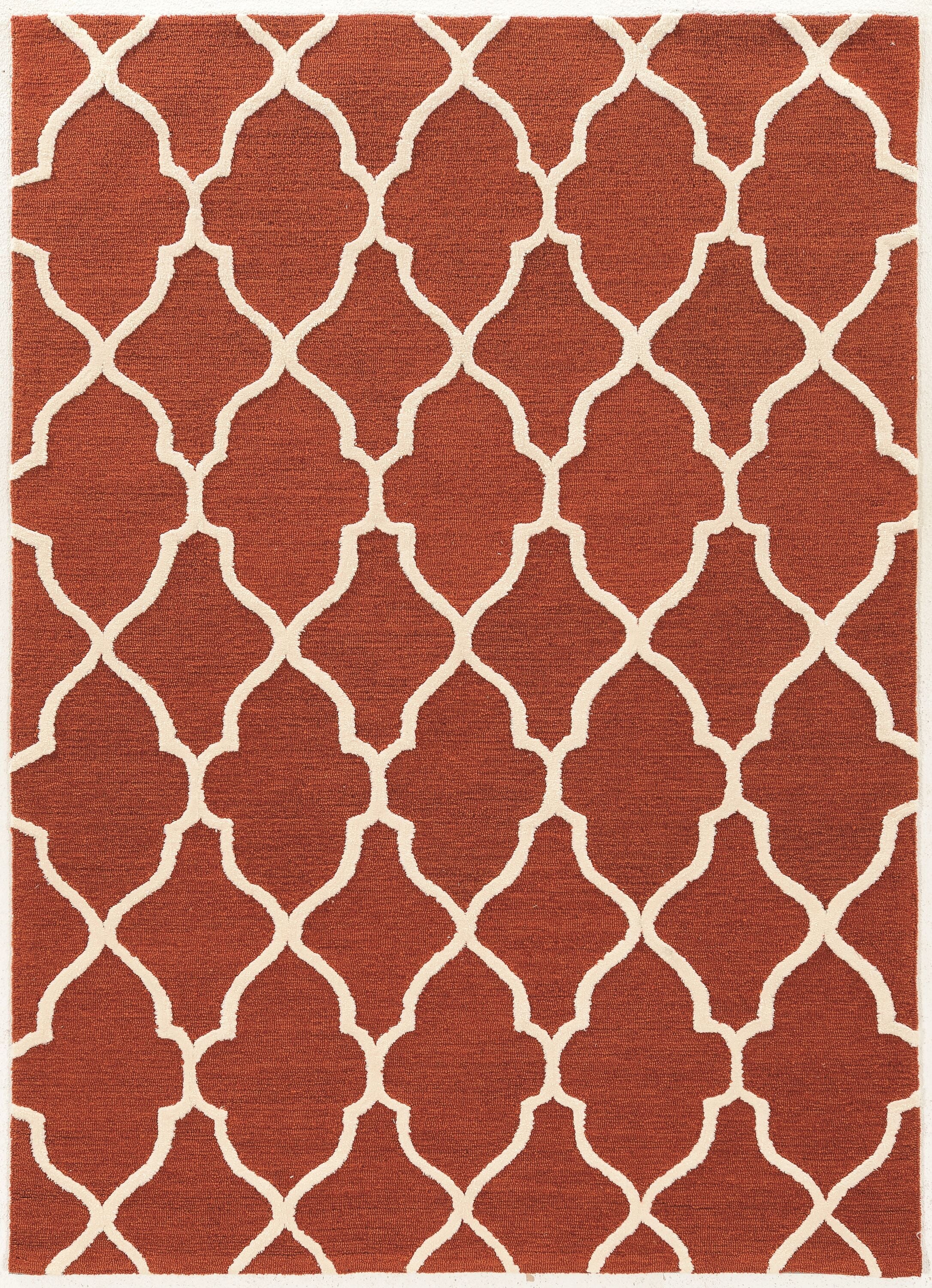 Linon RUGTA70257 Trio 5 X 7 (ft) Rust/Cream Indoor Geometric Area Rug