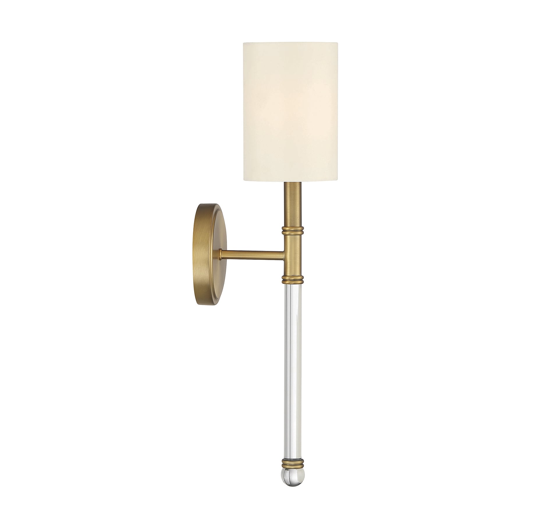 Elegant Fremont Warm Brass Wall Sconce with Soft White Shade