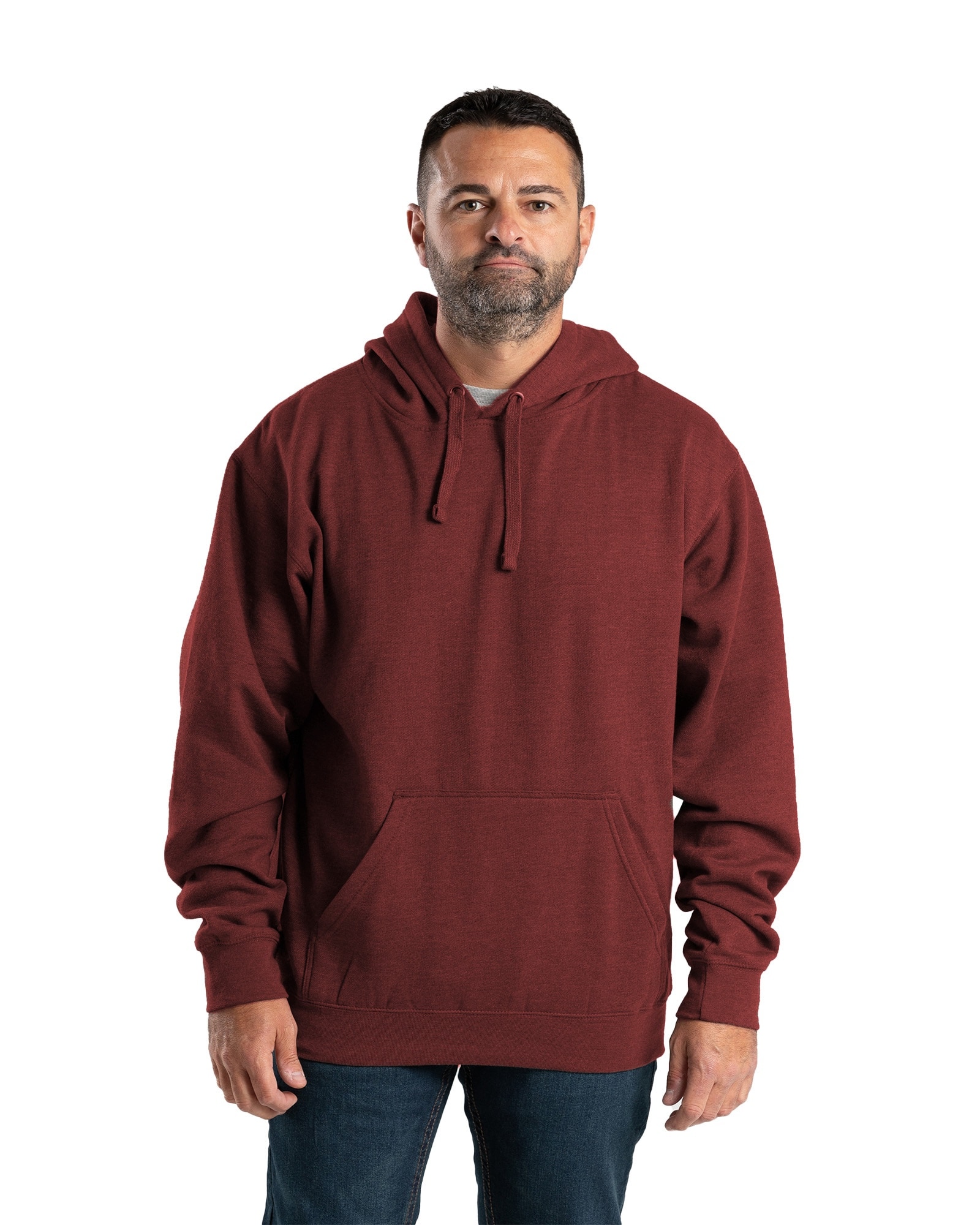 BERNE APPAREL SP401BRKT440 Men's Red Fleece Long sleeve Hoodie ( Large )