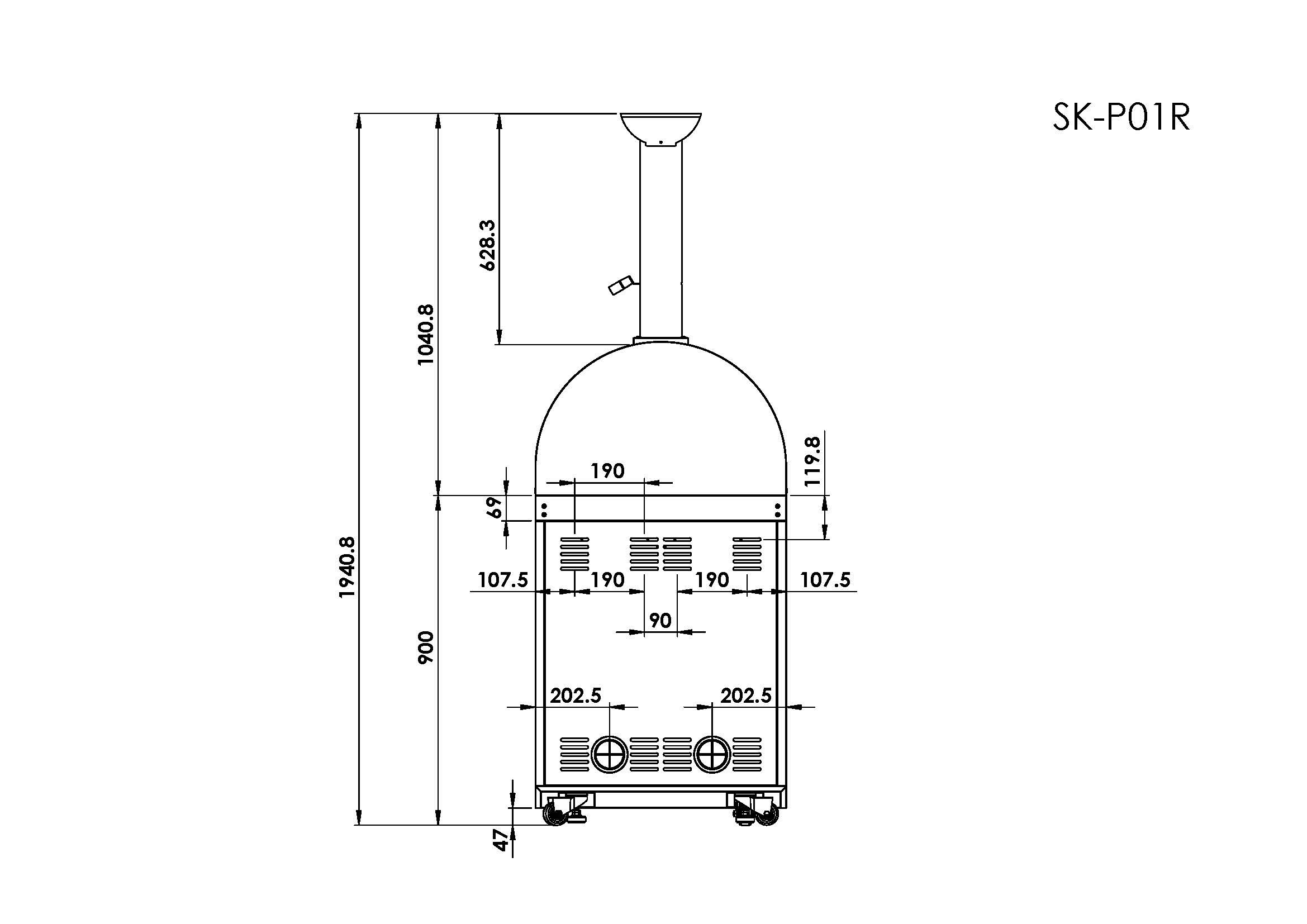 Dexmalle W3109P446528 Outdoor-Pizza-Ovens - View #3