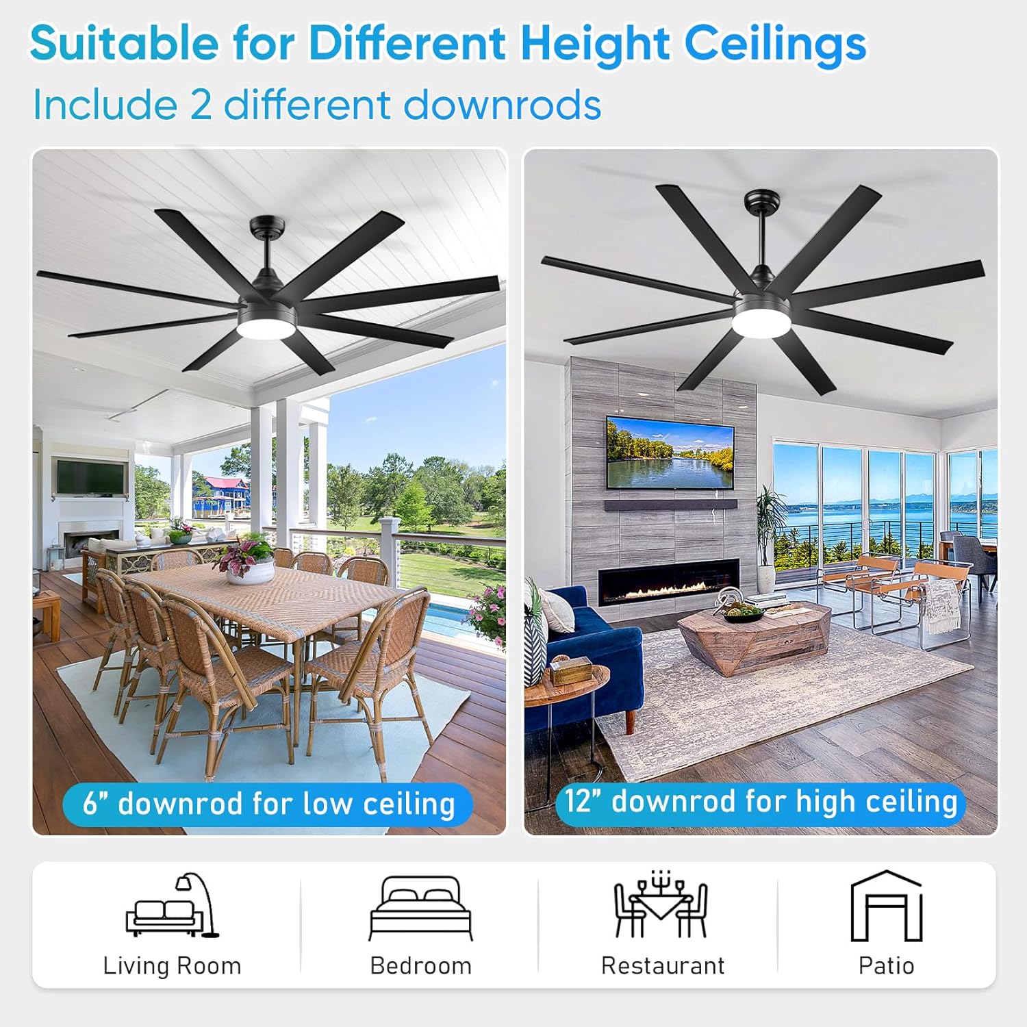 Nordic Hygge XX-CL-KJ-6020-BK-1 Ceiling-Fans - View #7