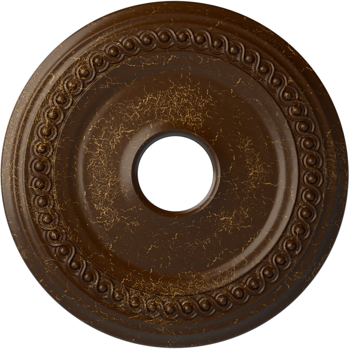 Ekena Millwork CM19CLRBC Classic 18.625-in W x 18.625-in L Painted Root Beer Crackle Polyurethane Whole Ceiling Medallion