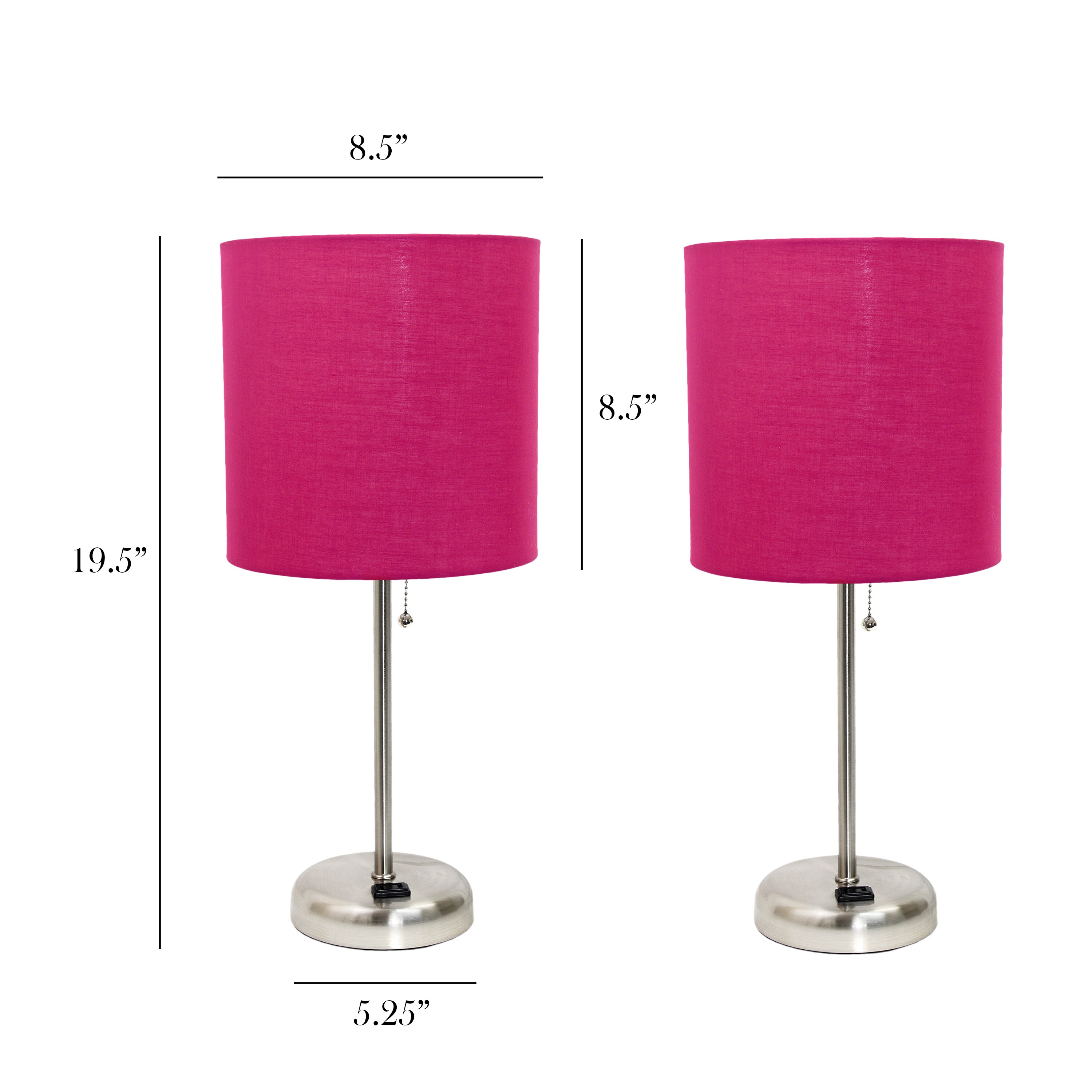 Simple Designs LT2024-PNK-2PK Table-Lamps - View #3