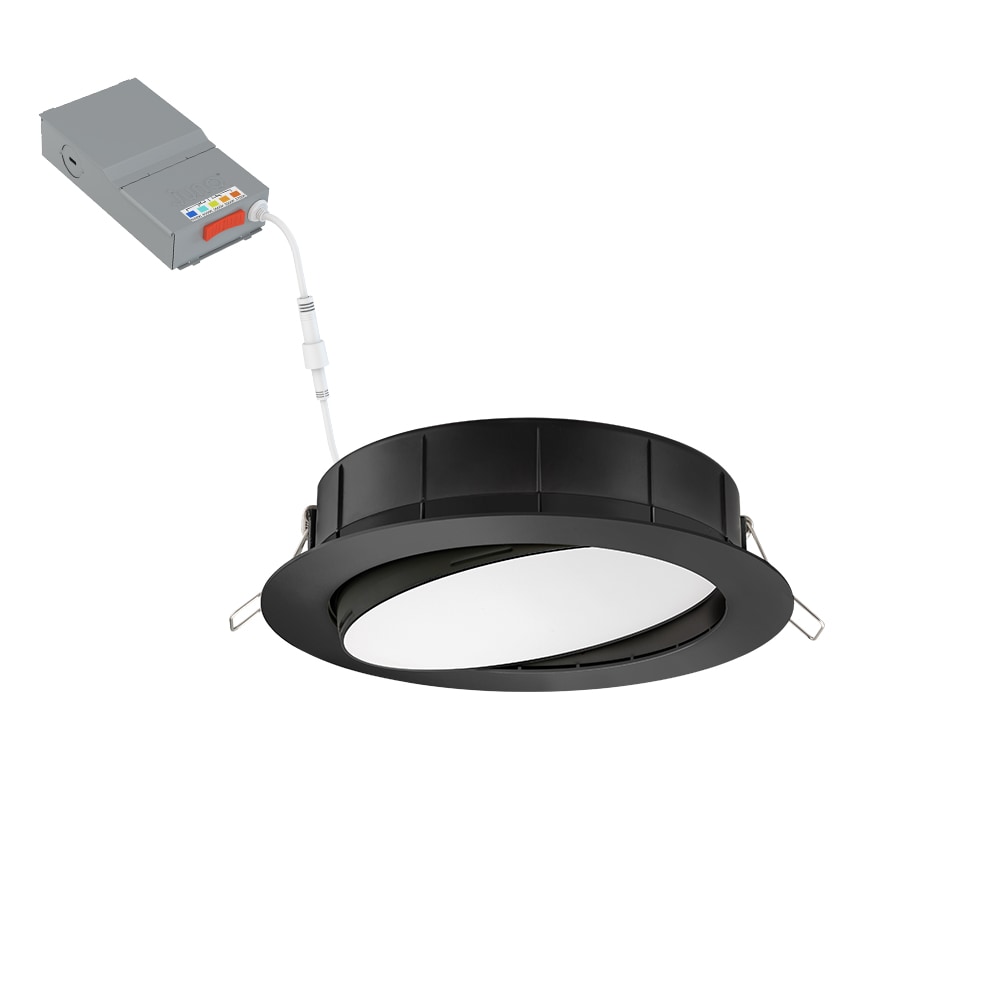 Juno Matte Black 6-in 950-Lumen Switchable White Round Dimmable LED ...