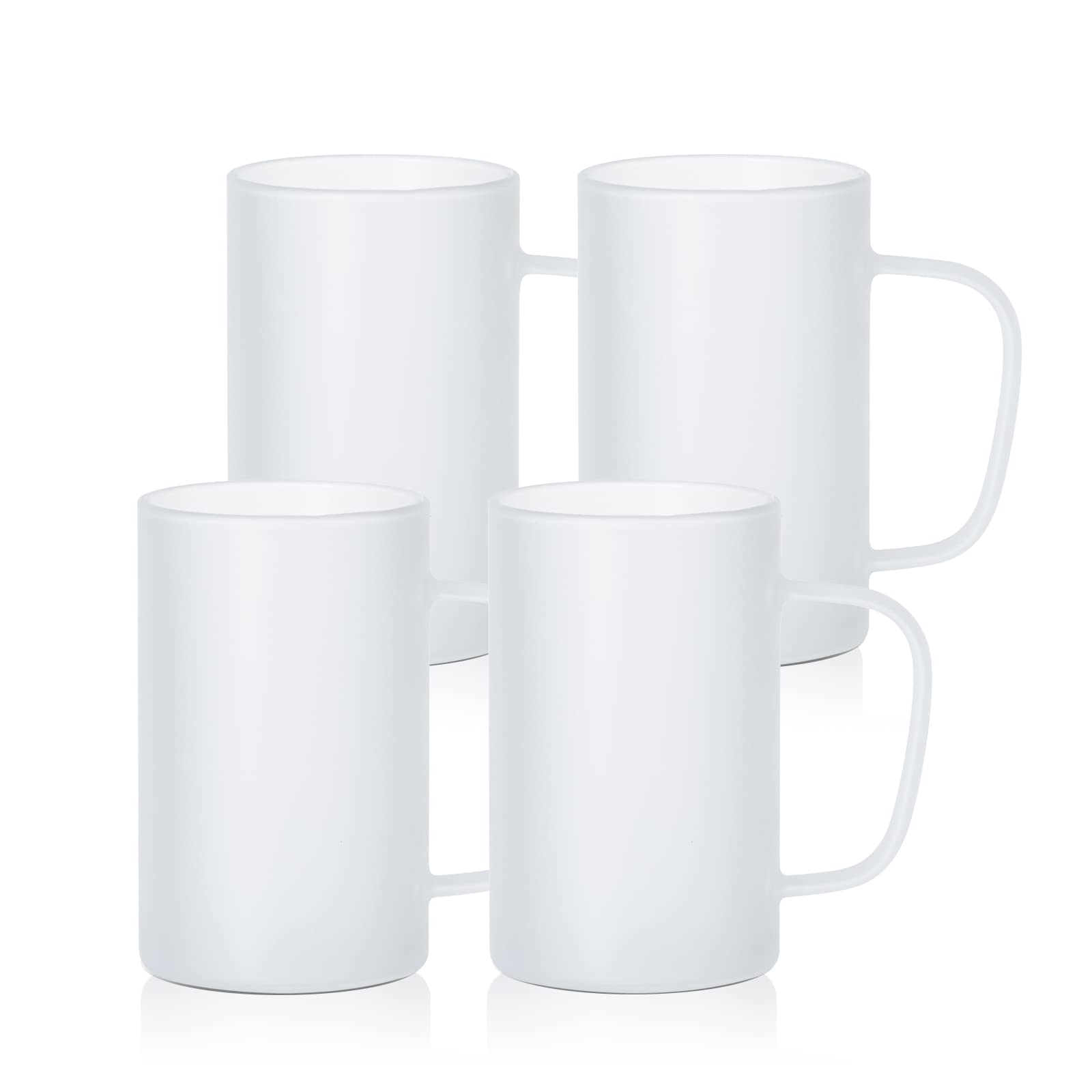 Aoibox  Sublimation Glass Blanks Beer Mugs Frosted 18 OZ Coffee Tumblers Cups with Handle for Mug Tumbler Heat Press