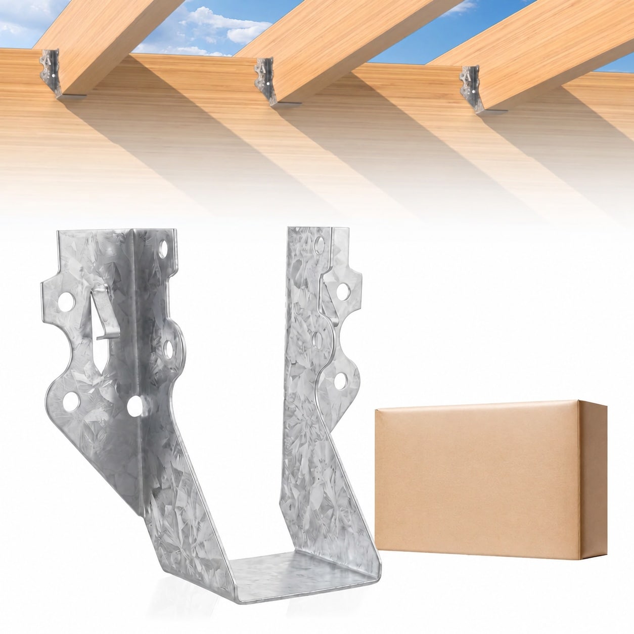 Phewnyzo  10 Pack 2 by 4 Joist Hanger 20 Gauge Galvanized Steel Face Mount Joist Hangers for Wood Framing durable home and garden accessory