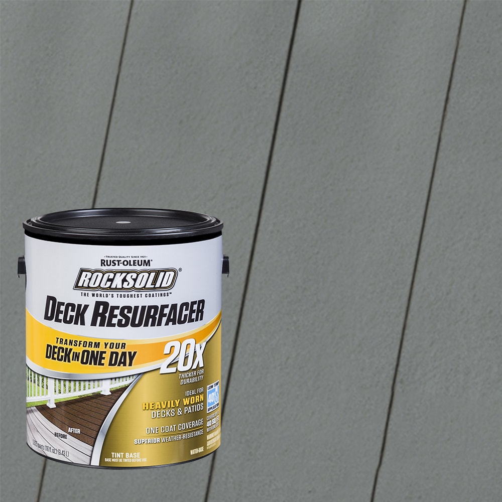 Rust-Oleum 319383T RockSolid 20X Deck Resurfacer Pre-Tinted Gray Solid Exterior Wood Stain and Sealer in One ( 1-gallon )