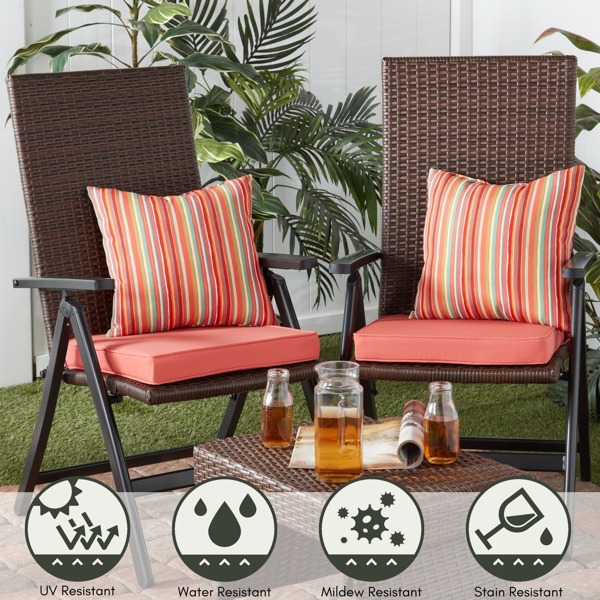 Greendale Home Fashions OP1100S2-CORAL Patio-Furniture-Cushions - View #5