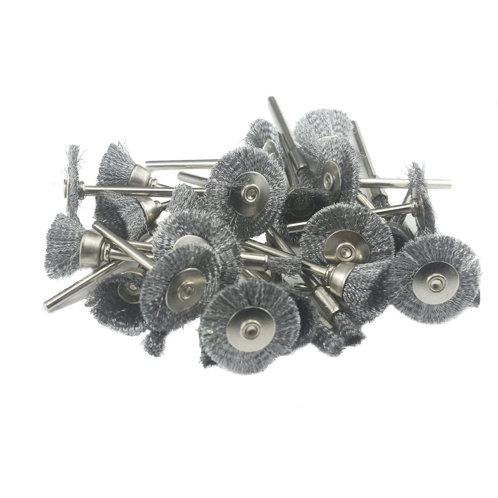 Etokfoks  1 8 in Shank Wire Brush Cleaning Tool 30 Piece Pack for Rotary Tool Polishing Rust and Paint Removal