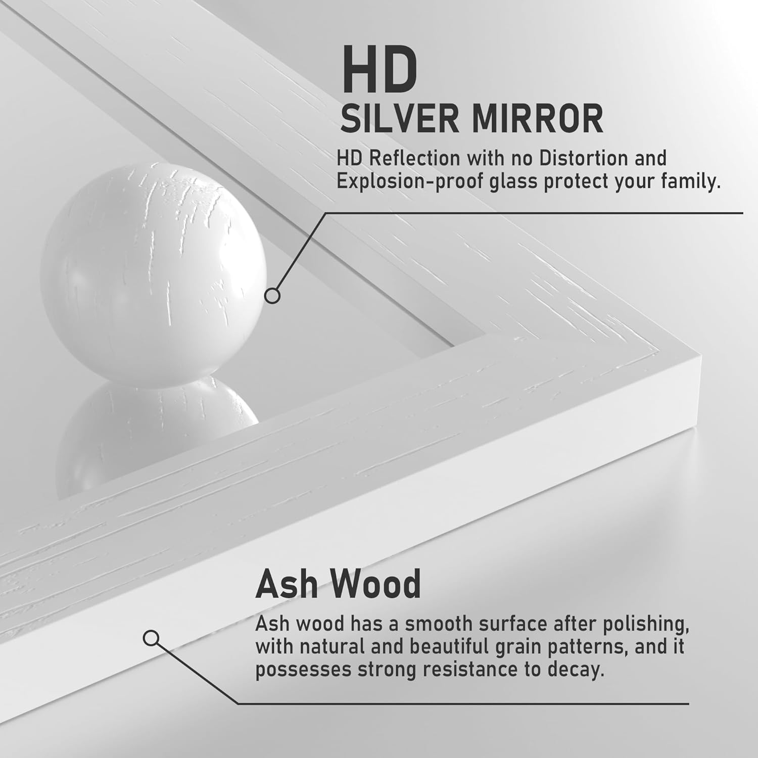 Clavie PH-24361-FRWH Decor-Mirrors - View #4
