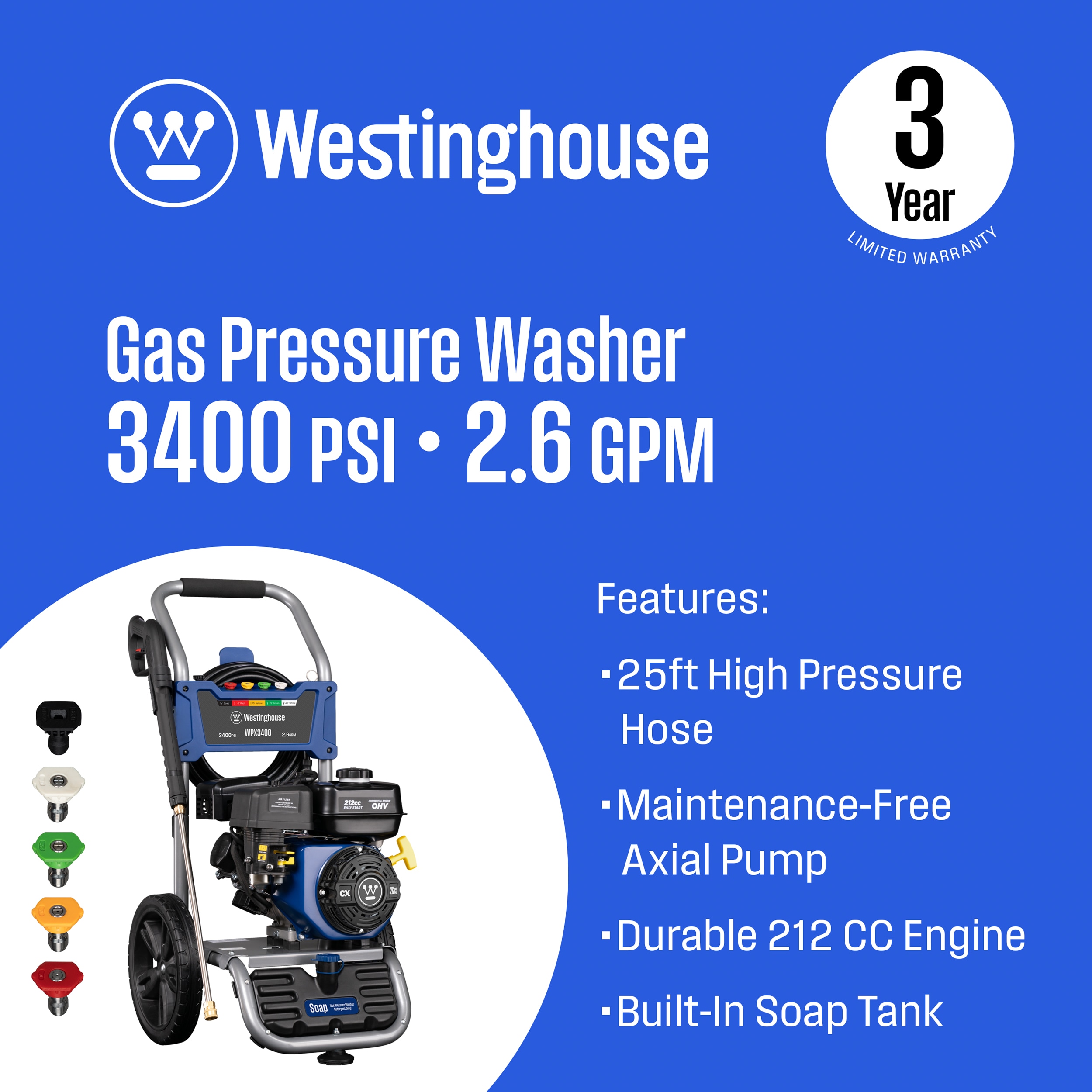 Westinghouse WPX3400 Gas-Pressurewashers - View #3