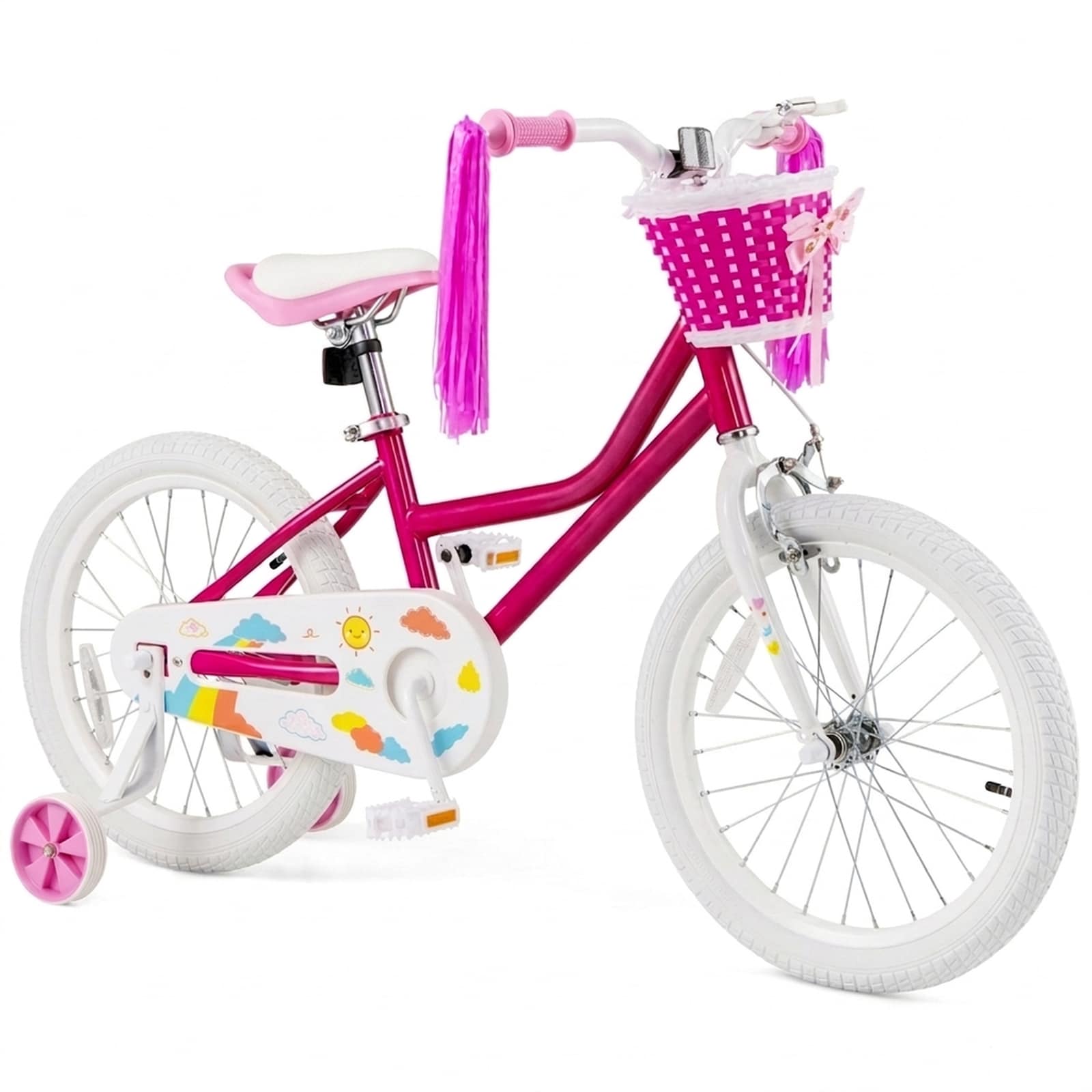 SUGIFT 18-in Kids Bicycle with Training Wheels Adjustable 23.5-27.5-in Seat Coaster Brake 110-lb Capacity for Ages 6-8 #LW038SUGHY156