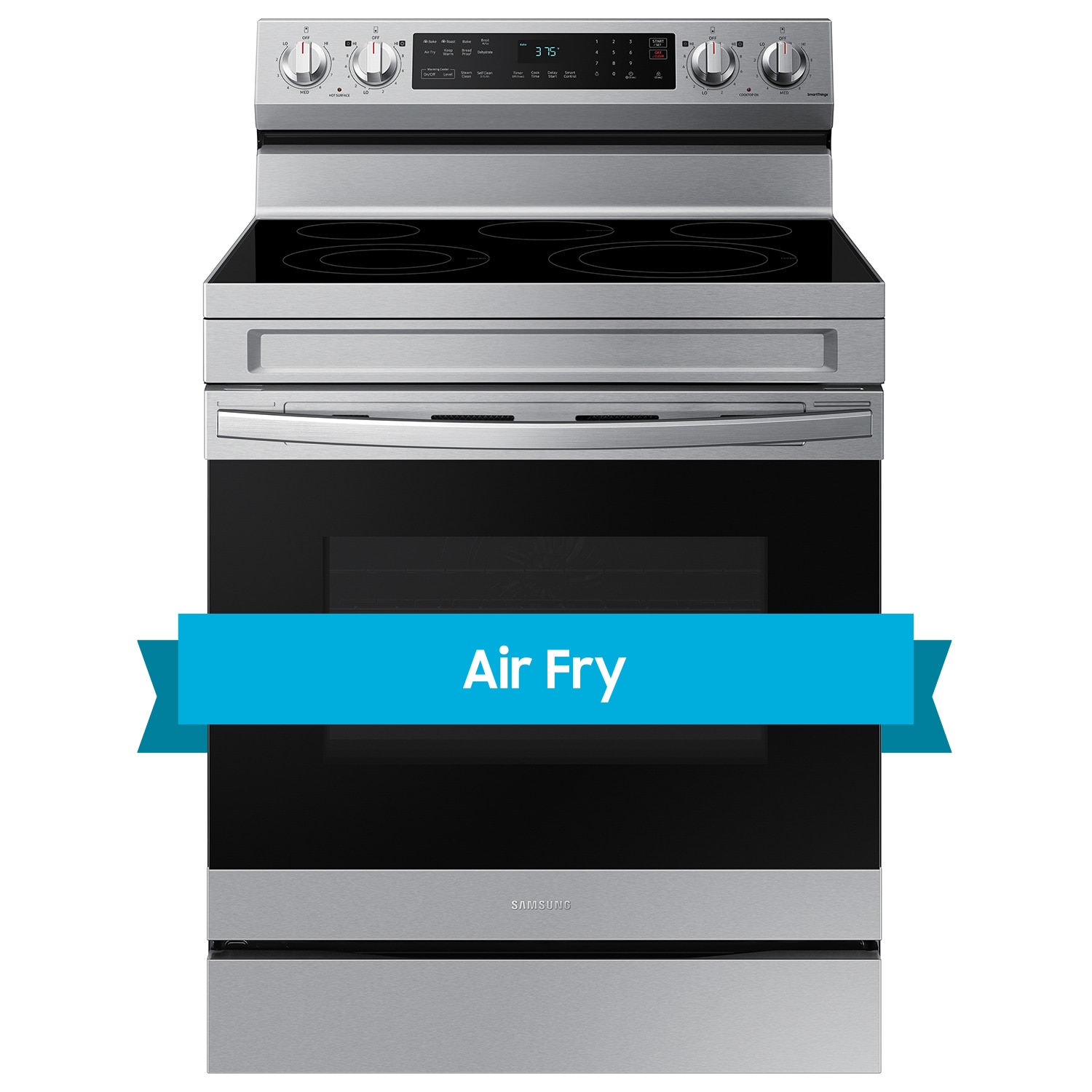Samsung 6.3 Cu. Ft. Front Control Slide-in Electric Range with Smart Dial,  Air Fry and Wi-Fi in Black Stainless Steel