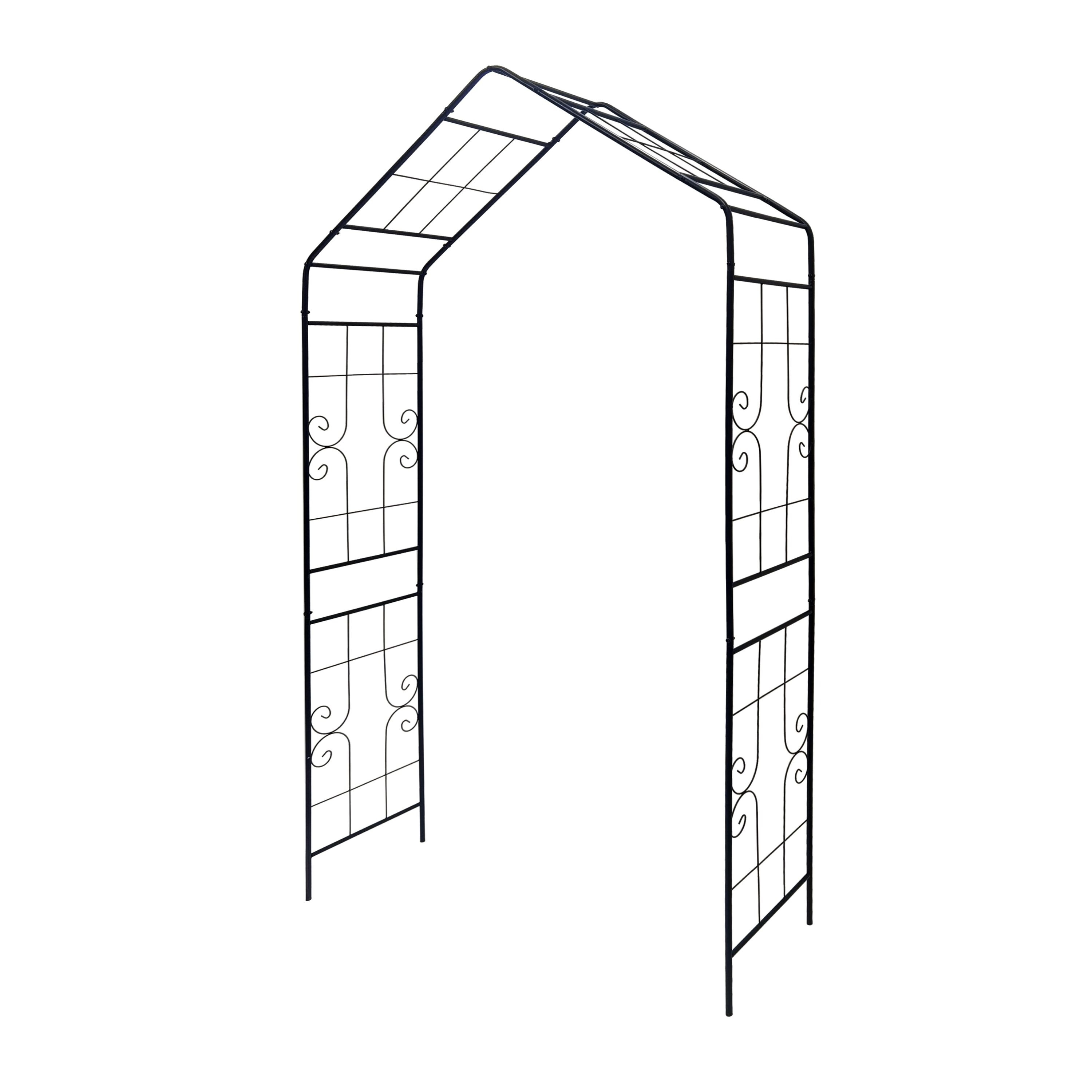 Iseryn Garden Trellises 16.93-in W x 94.5-in H Black Iron Garden Trellis For Climbing Plants For Cucumbers For Roses For Tomatoes