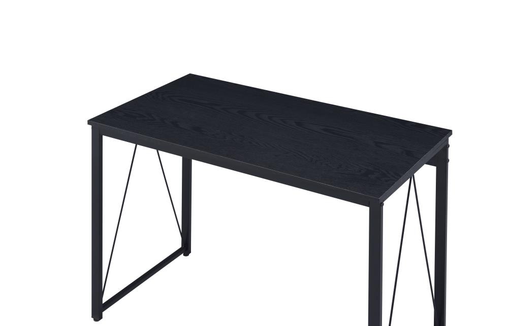 Black Wood and Metal Industrial Writing Desk, 35"