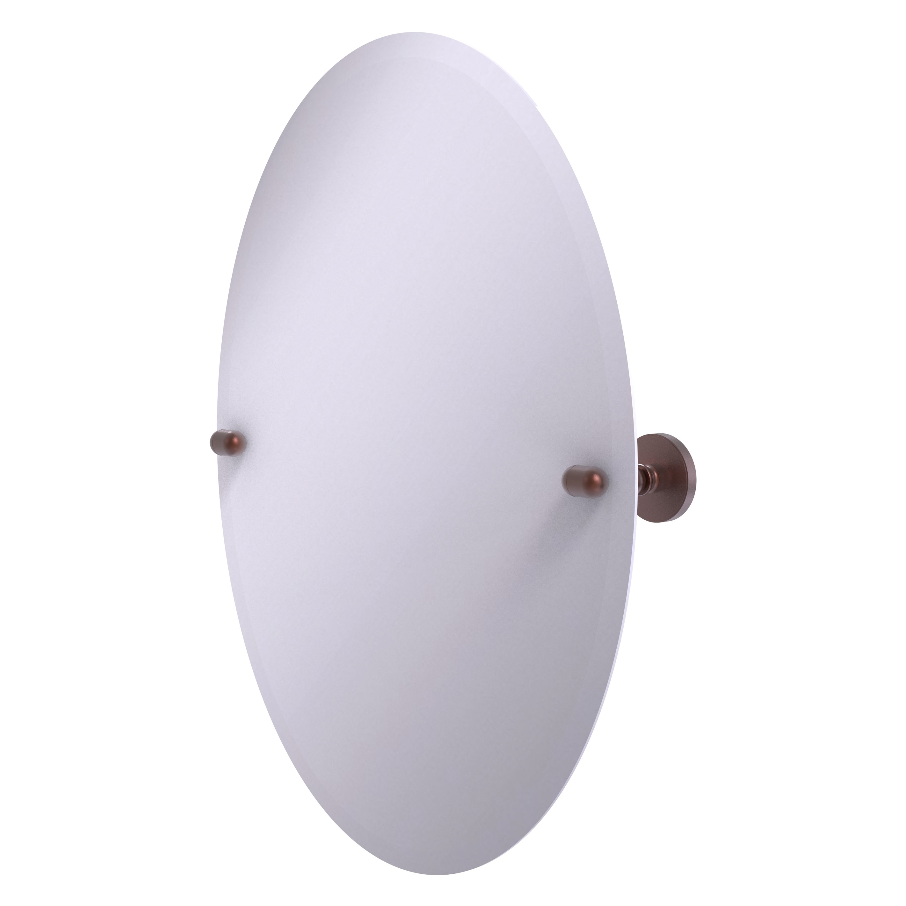 Allied Brass TA-91-CA Tango 21-Inches x 28-Inches Beveled Frameless Oval Tilting Bathroom Vanity Mirror ( Antique Copper )
