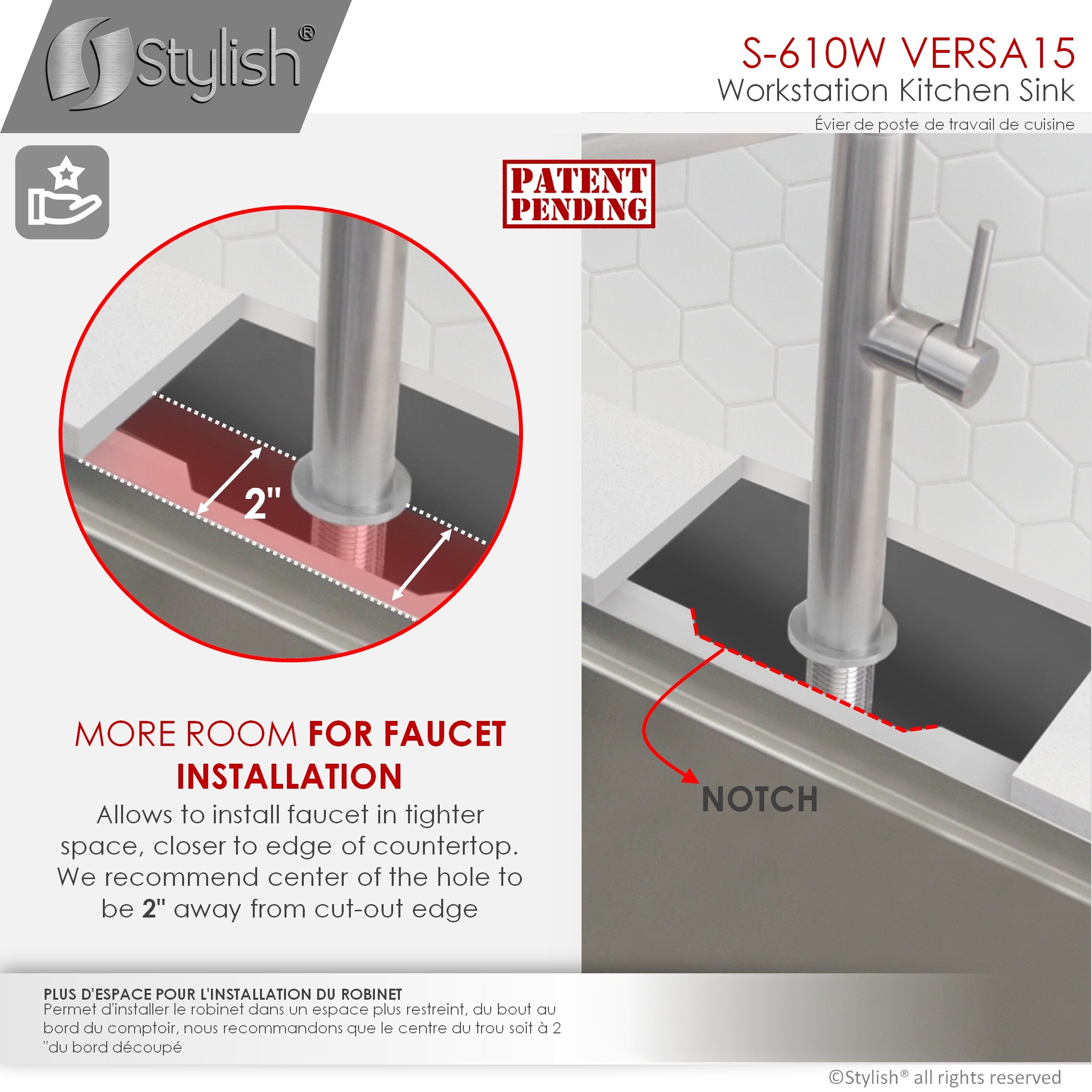 Stylish S-610W1 Kitchen-Sinks - View #12