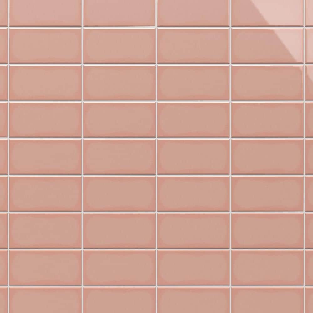Artmore Tile EXT3RD106626 Abbey Road Pink 3-in x 6-in Polished Porcelain Subway Standard Wall Tile ( 5.32-sq ft Carton )