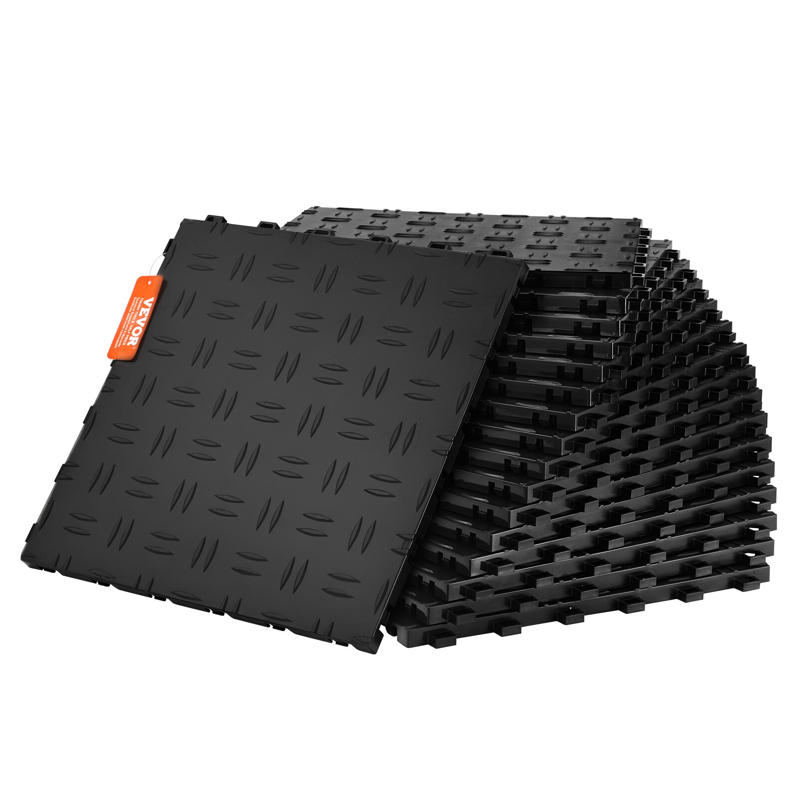 VEVOR CKDDHSJ251212I91TV0 12-in x 12-in Diamond Polypropylene Interlocking Garage Floor Tile (25-sq ft) (25-Pack)