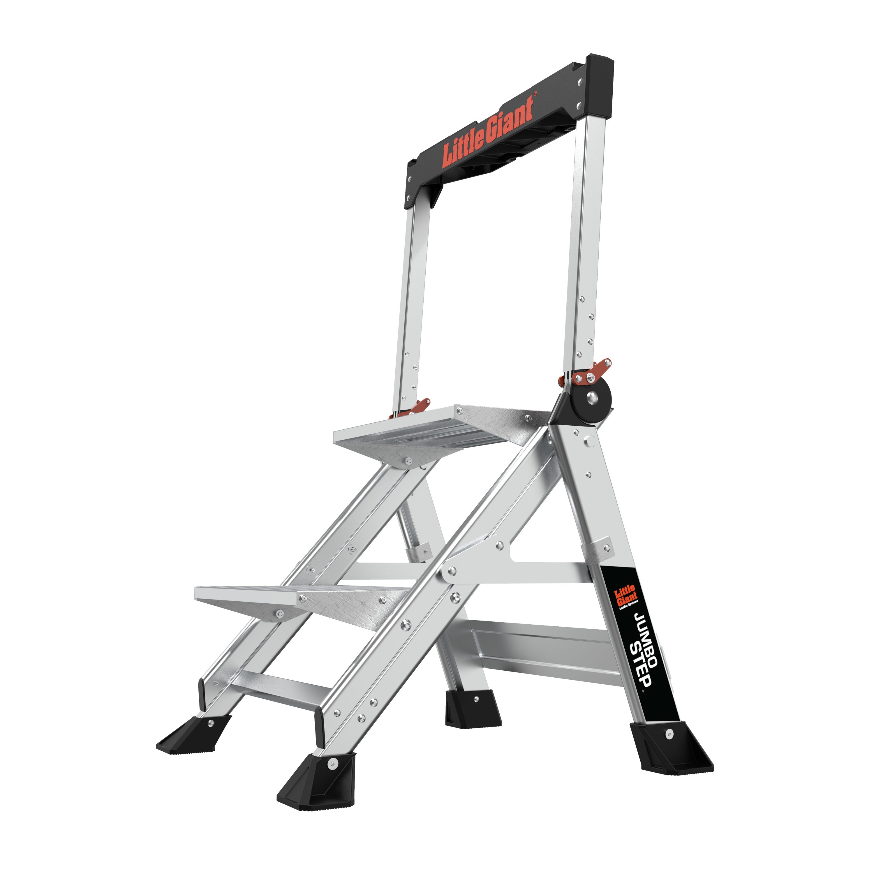 Little Giant Ladders Jumbo Step M2 2-Step 375-lb Capacity Silver Aluminum  Foldable Step Stool